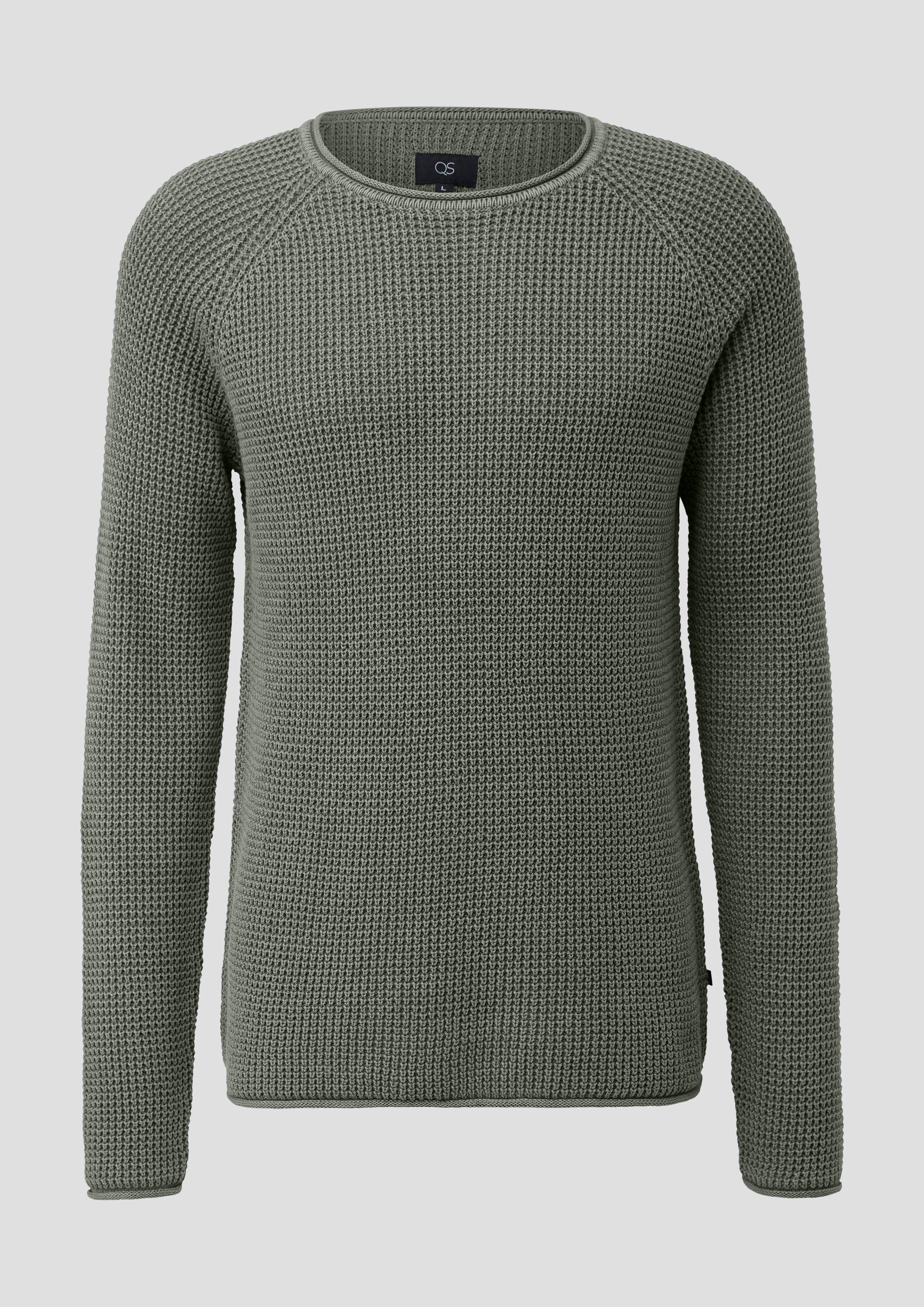 Hommes Pull en tricot en vert de QS