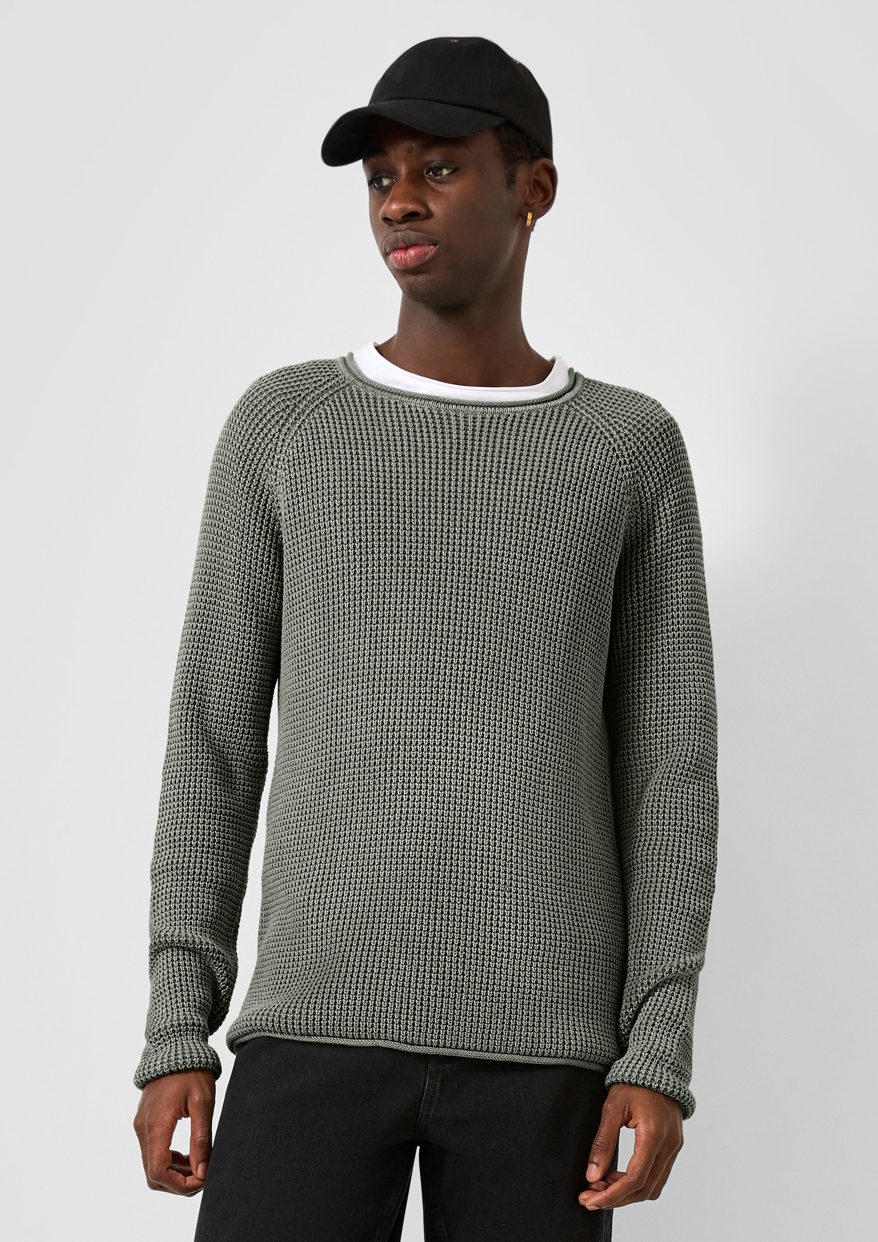 Hommes Pull en tricot en vert de QS