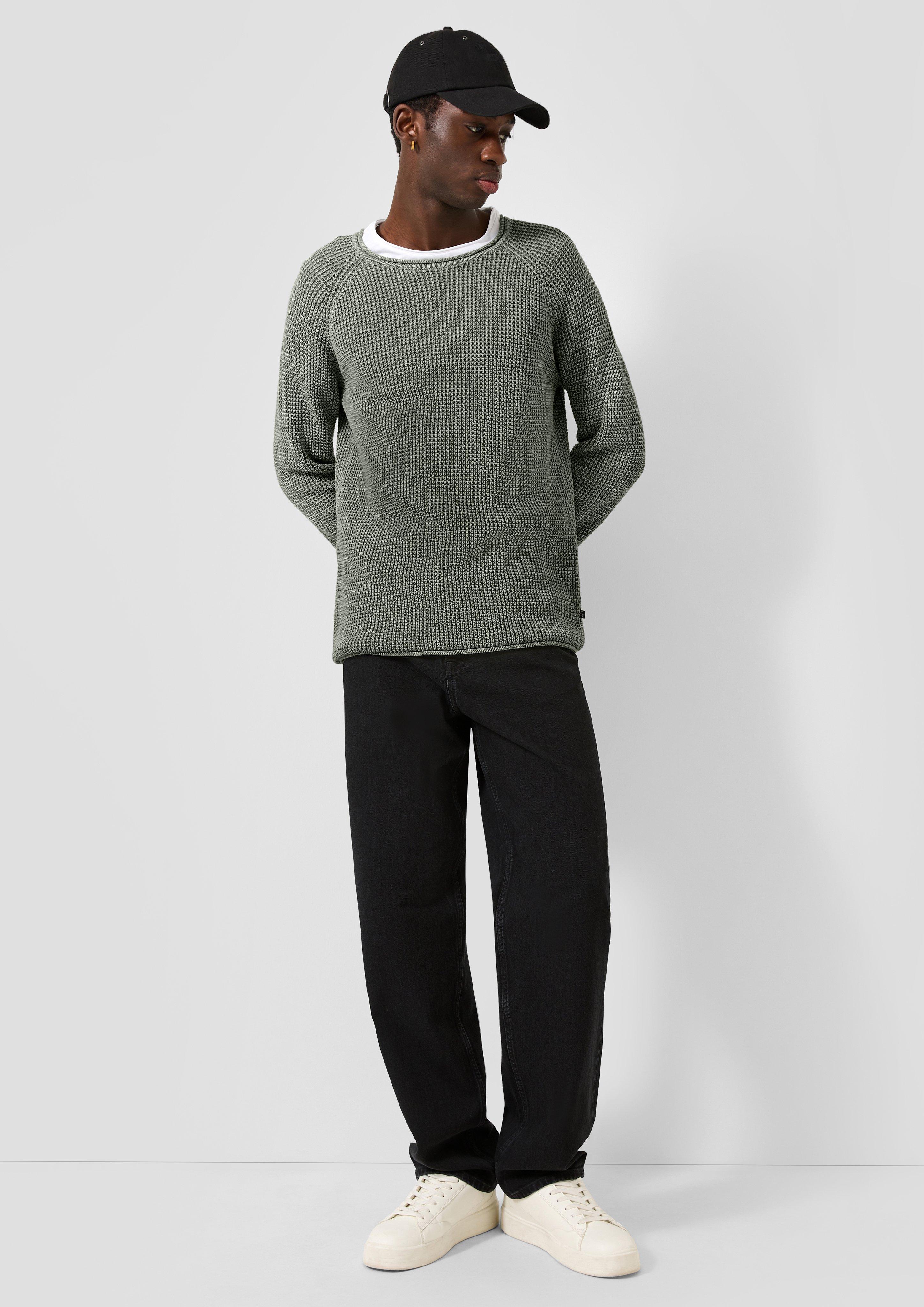 Hommes Pull en tricot en vert de QS