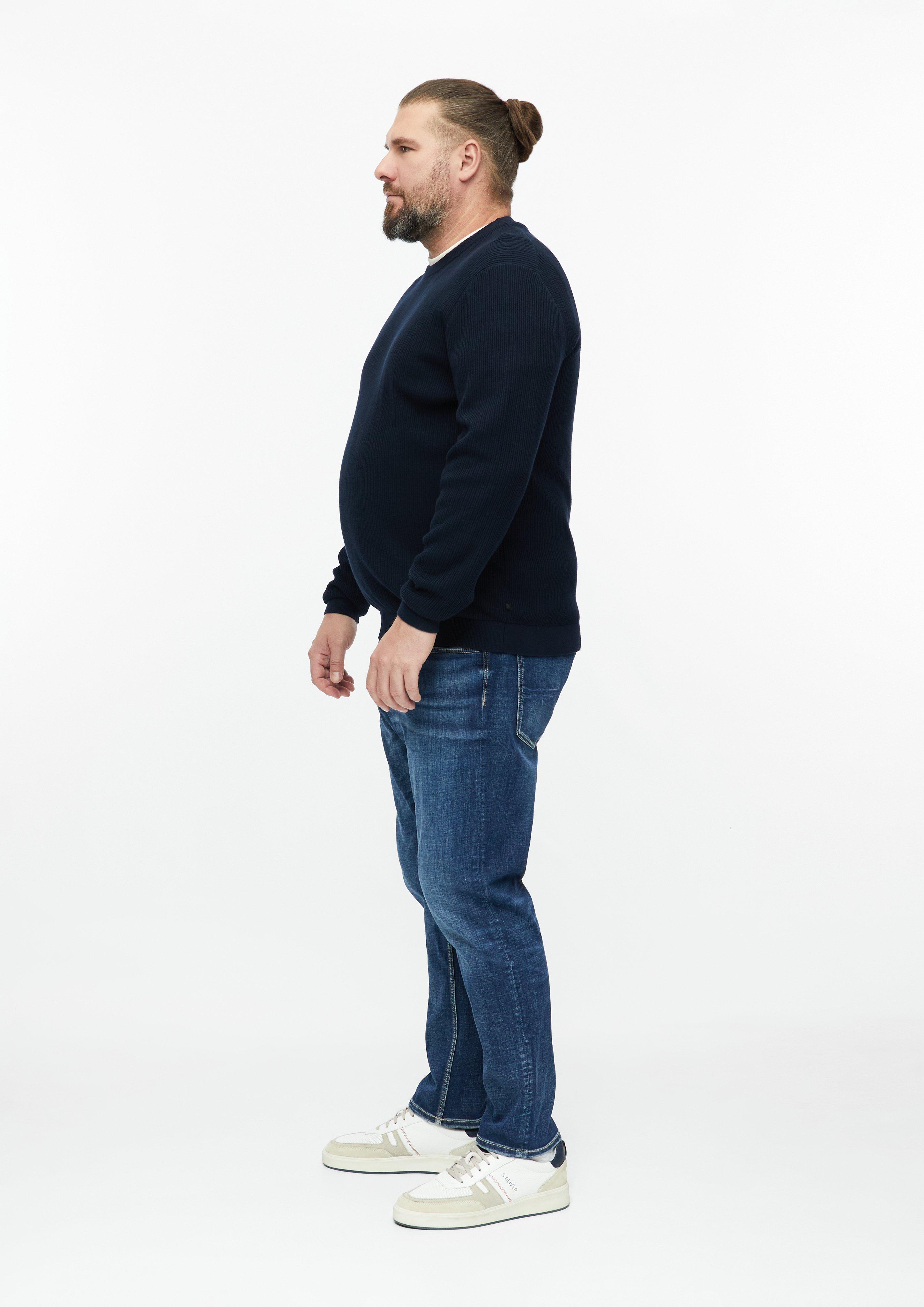 Hommes Pull en coton à côtes en bleu de s.Oliver Men Big Sizes
