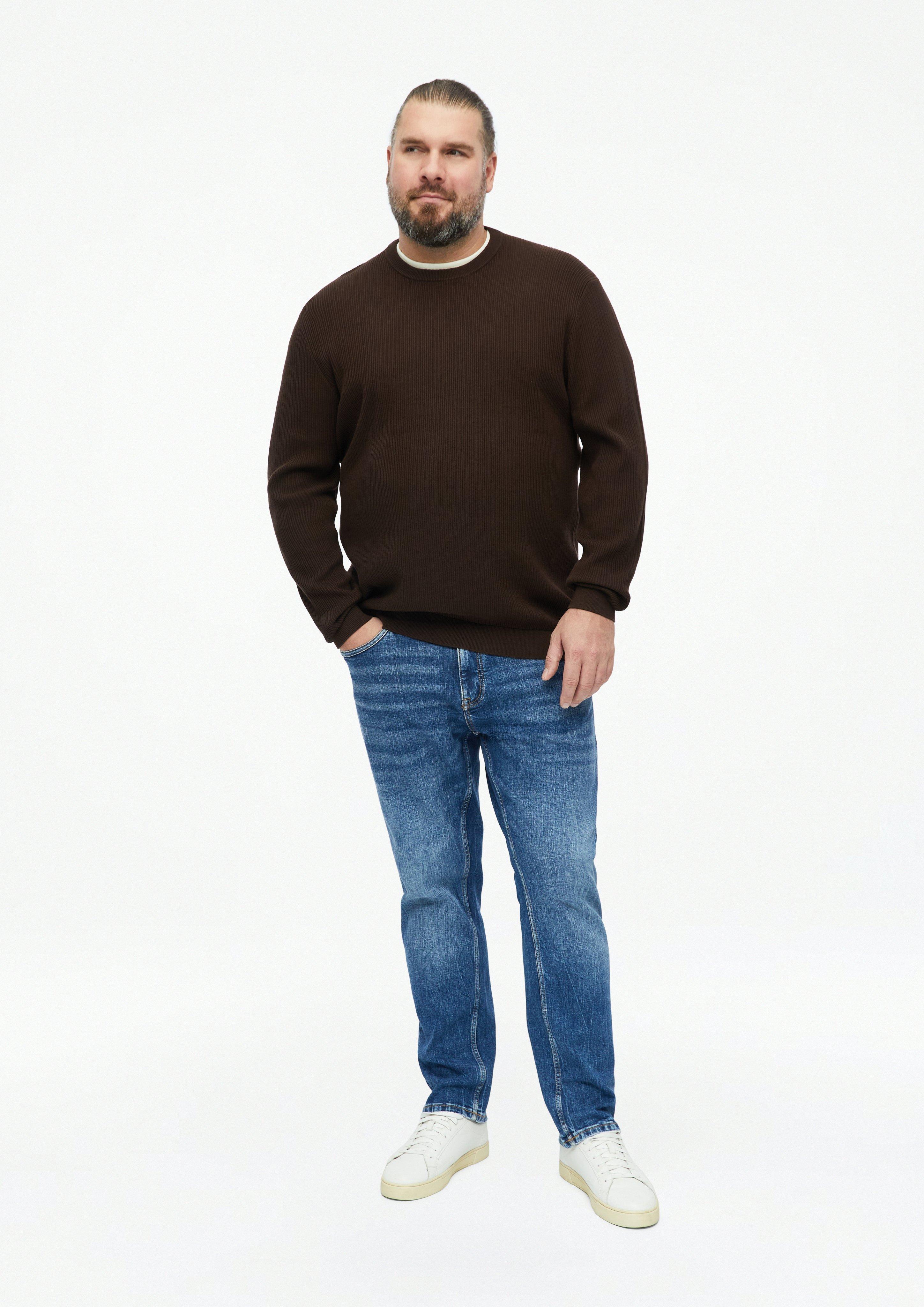 Páni Bavlnený pulóver s rebrovanou štruktúrou vo farbe hnedá od s.Oliver Men Big Sizes