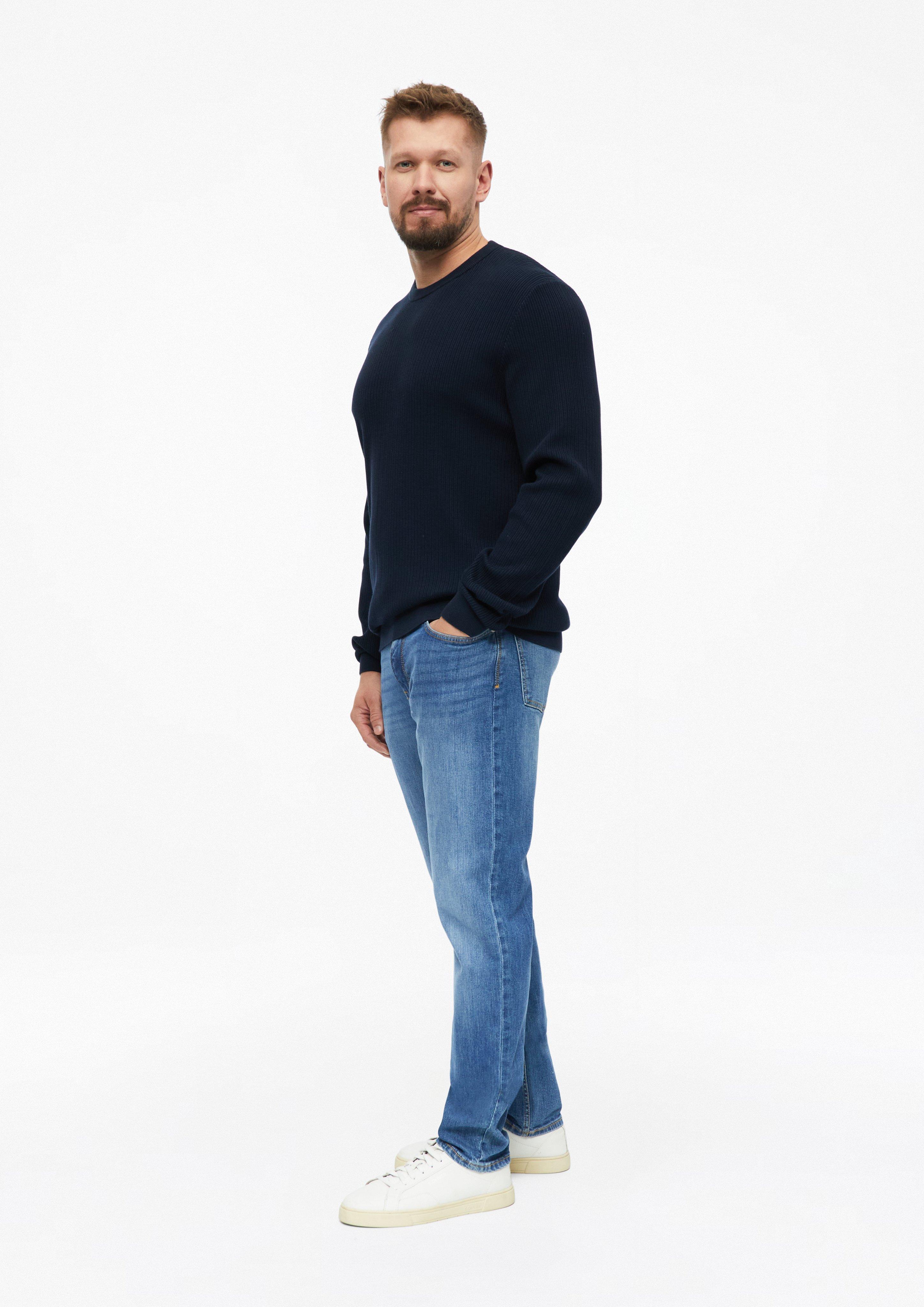 Heren Katoenen trui met ribbelstructuur in blauw van s.Oliver Men Tall Sizes