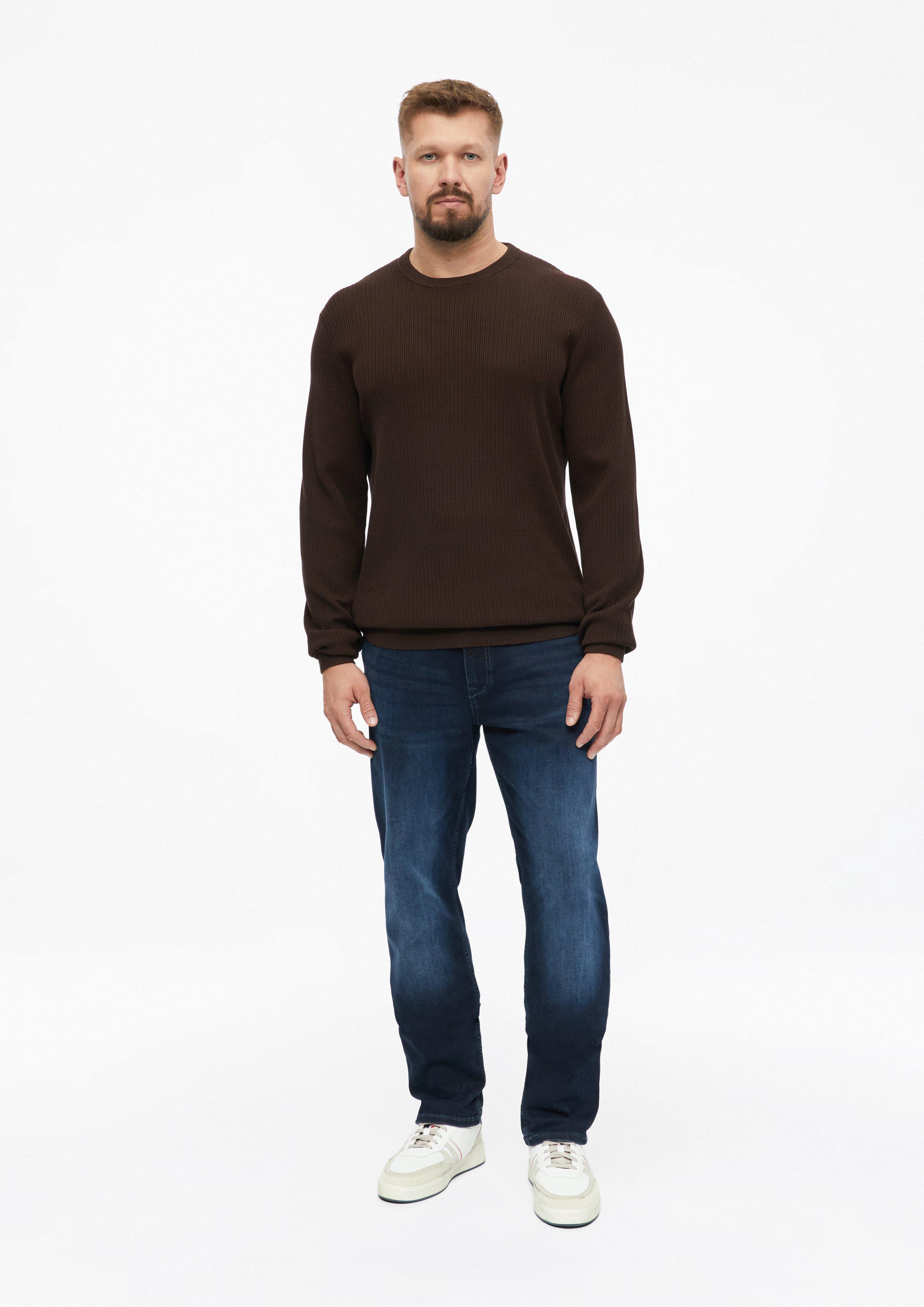 Moški Bombažni pulover z rebrasto strukturo v barvi rjava od s.Oliver Men Tall Sizes
