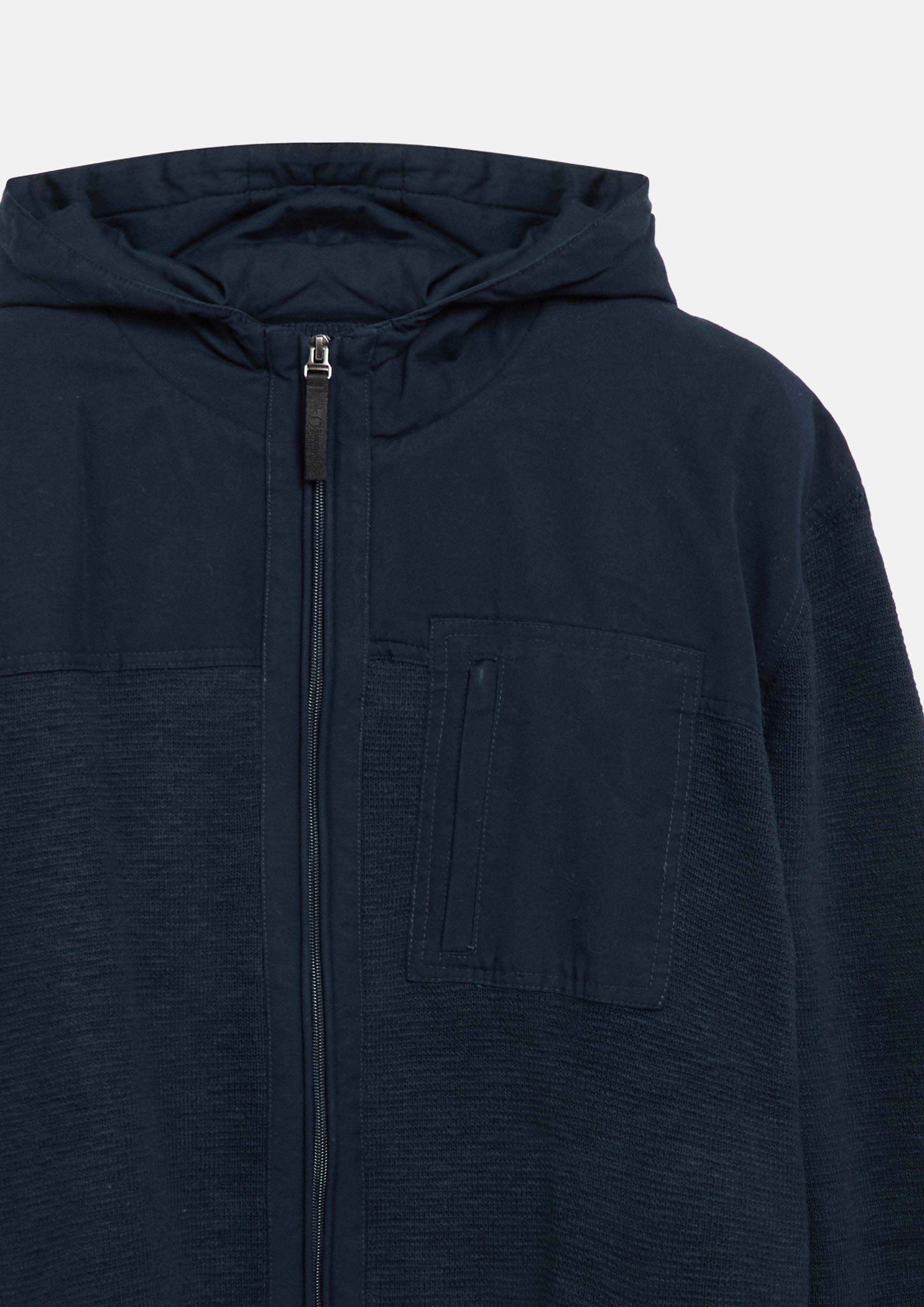 Hommes Cardigan sportif à capuche en mélange de matières en bleu de s.Oliver Men Tall Sizes