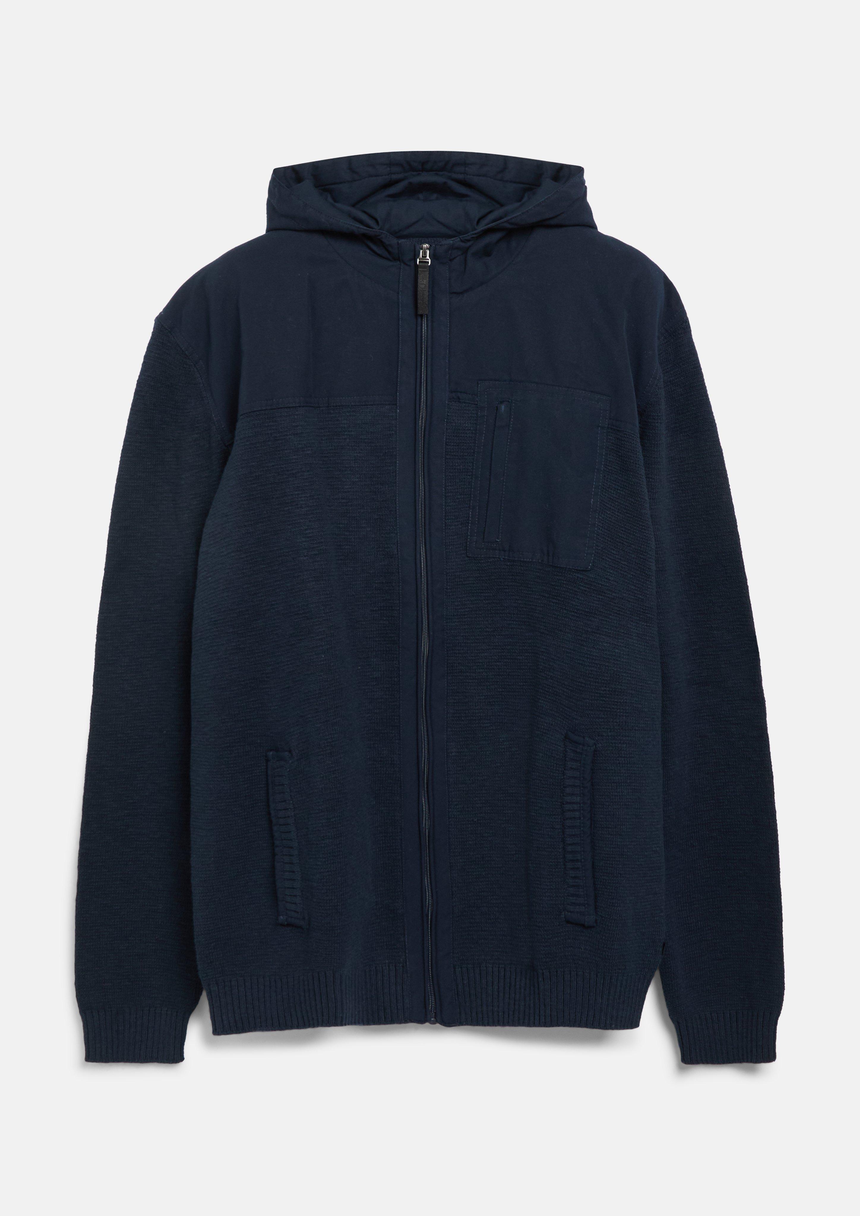 Heren Sportief vest van een mix van stoffen met capuchon in blauw van s.Oliver Men Tall Sizes
