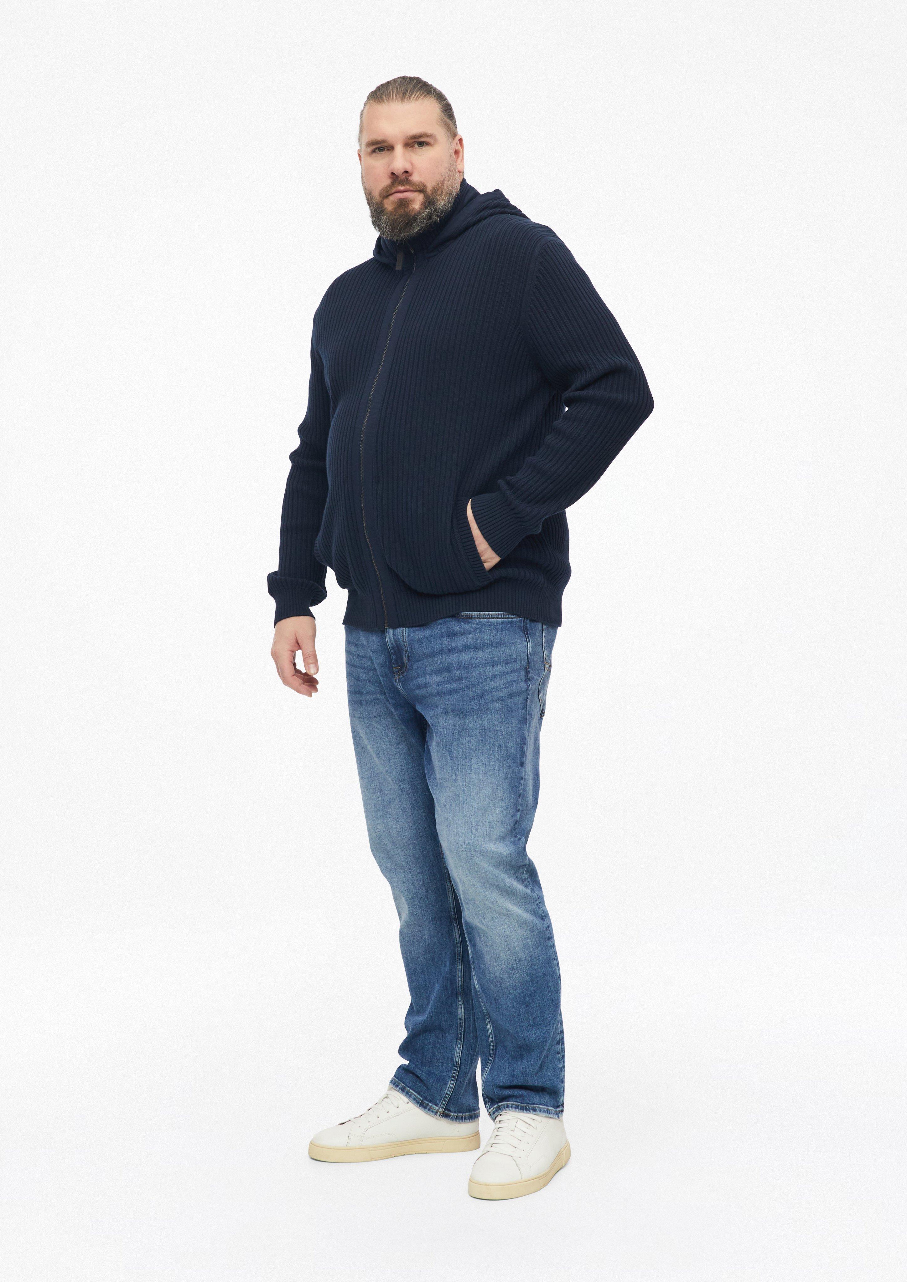 Moški Pletena jopa s kapuco iz mešanice materialov v barvi modra od s.Oliver Men Big Sizes