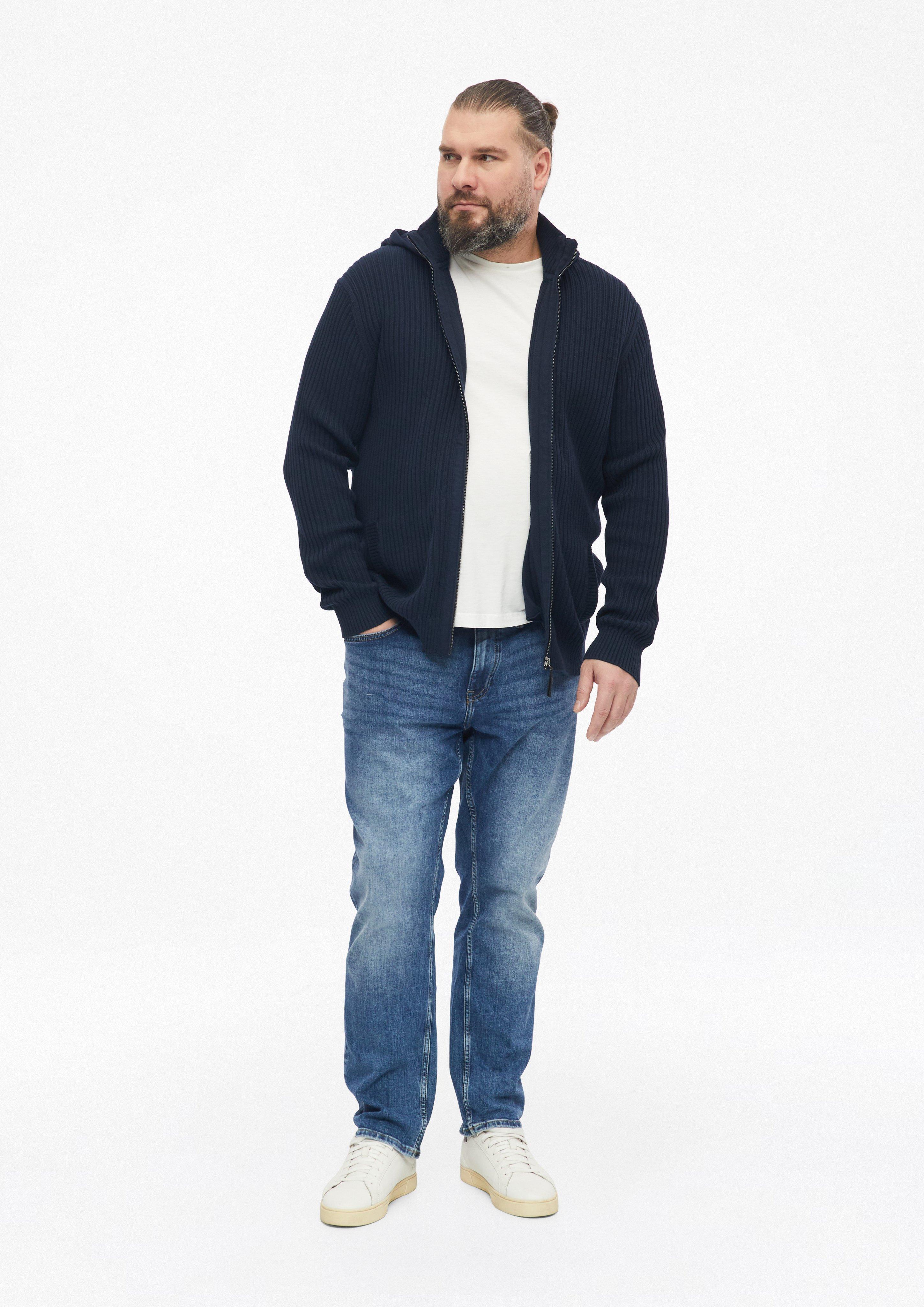 Moški Pletena jopa s kapuco iz mešanice materialov v barvi modra od s.Oliver Men Big Sizes