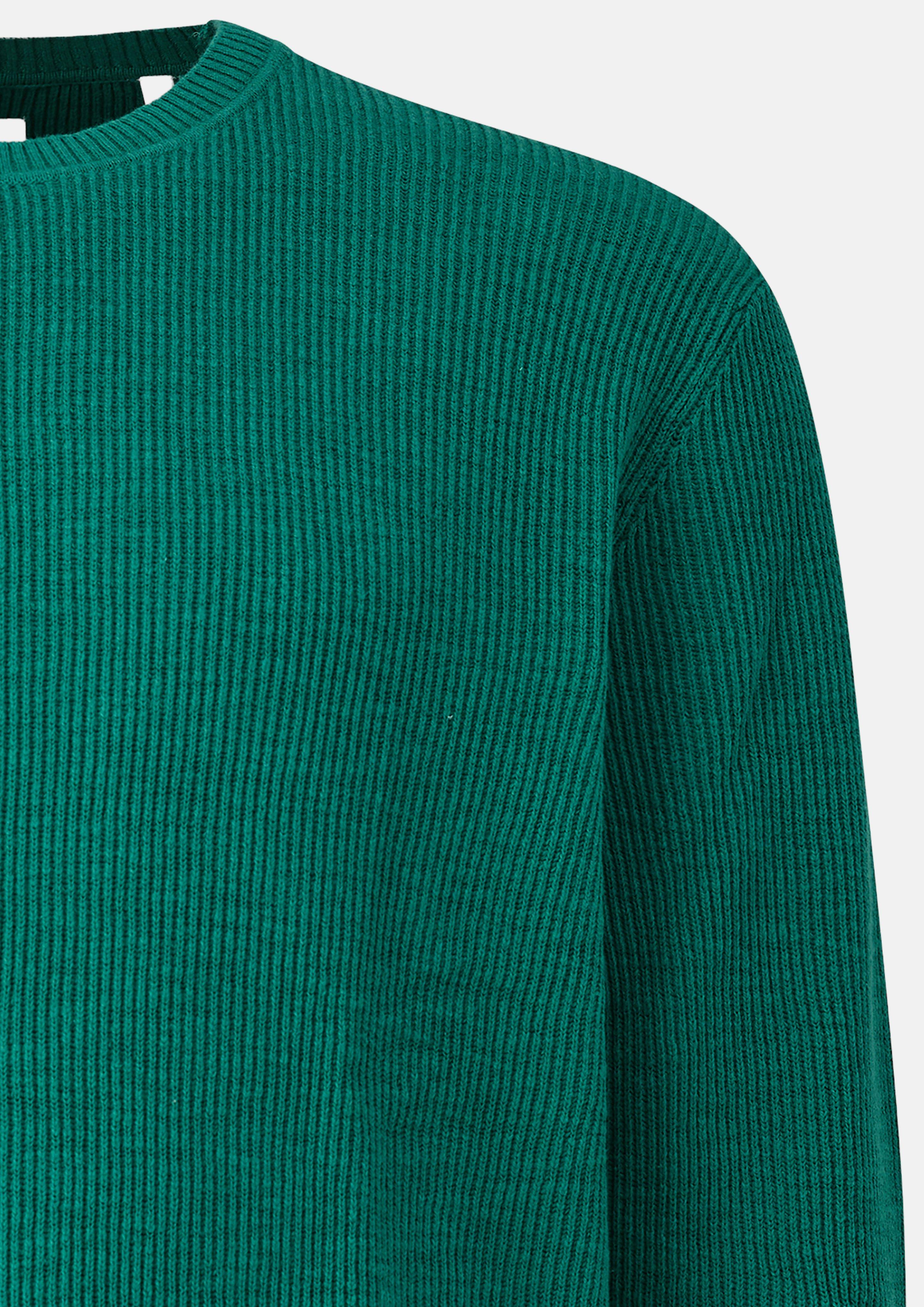 Herren Gerippter Flammgarn-Pullover im Modern Fit in grün von s.Oliver Men Big Sizes