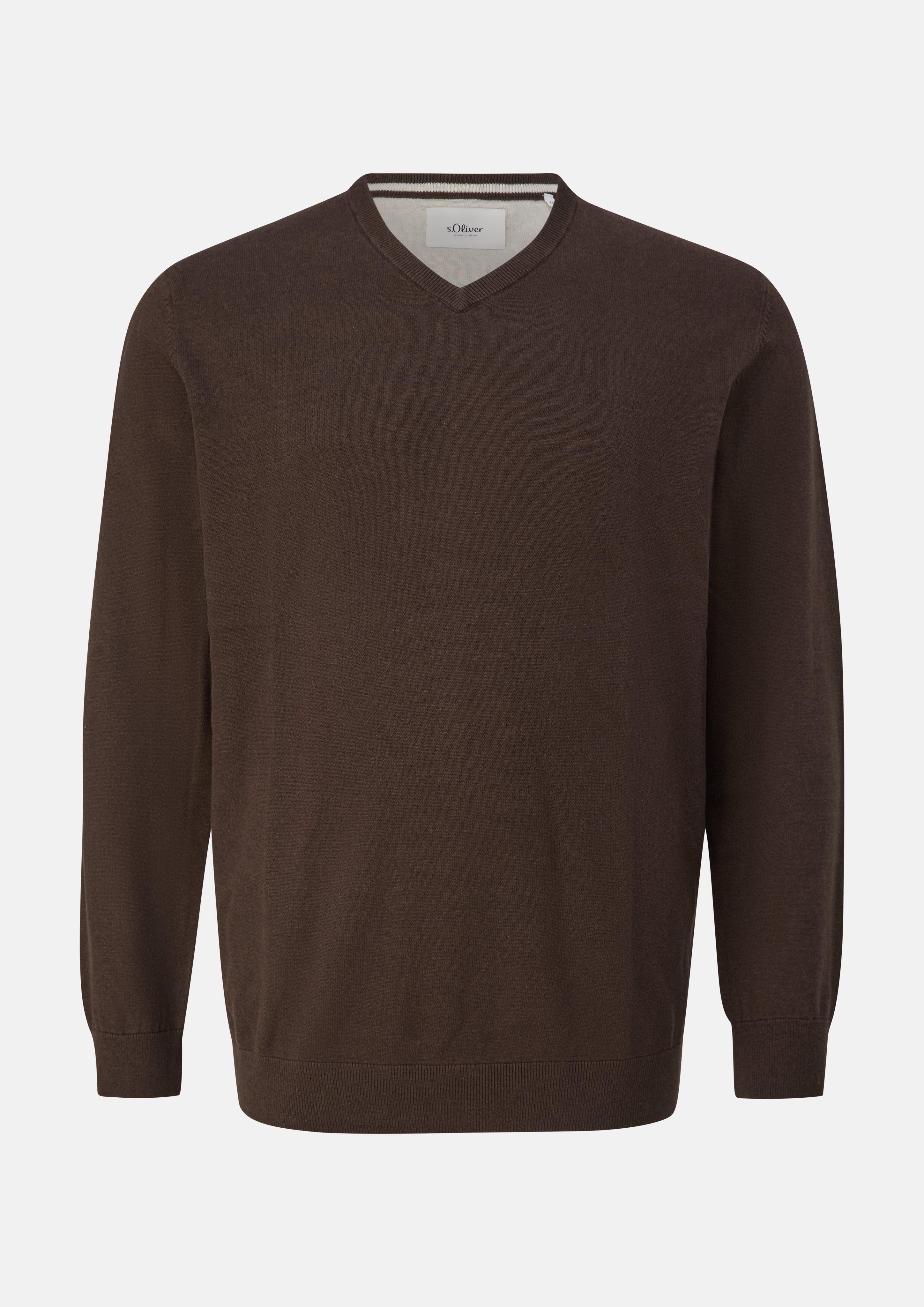 Gebreide trui in donkerbruin van s.Oliver Men Big Sizes
