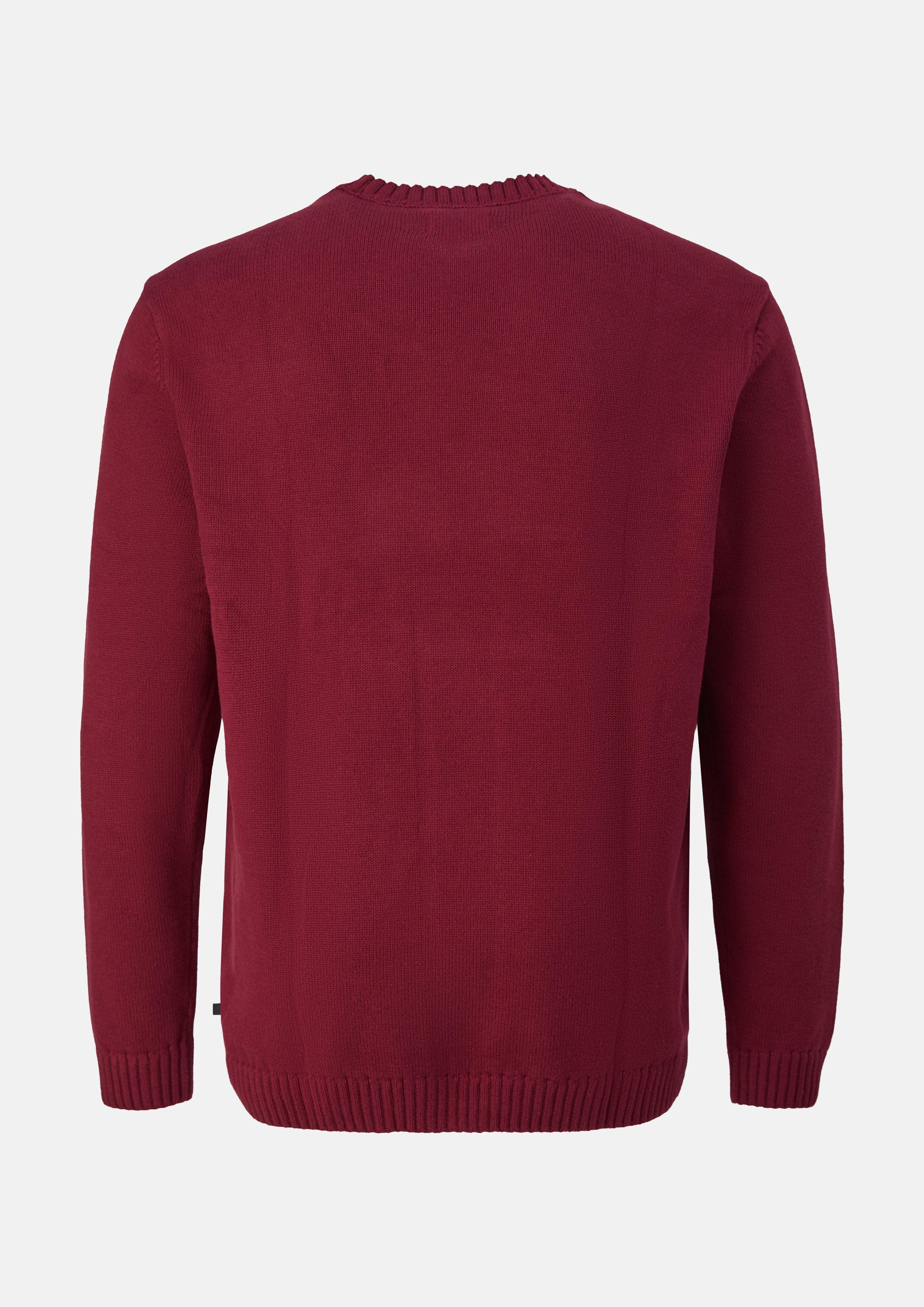Herren Rundhals-Strickpullover aus Baumwolle in rot von s.Oliver Men Big Sizes