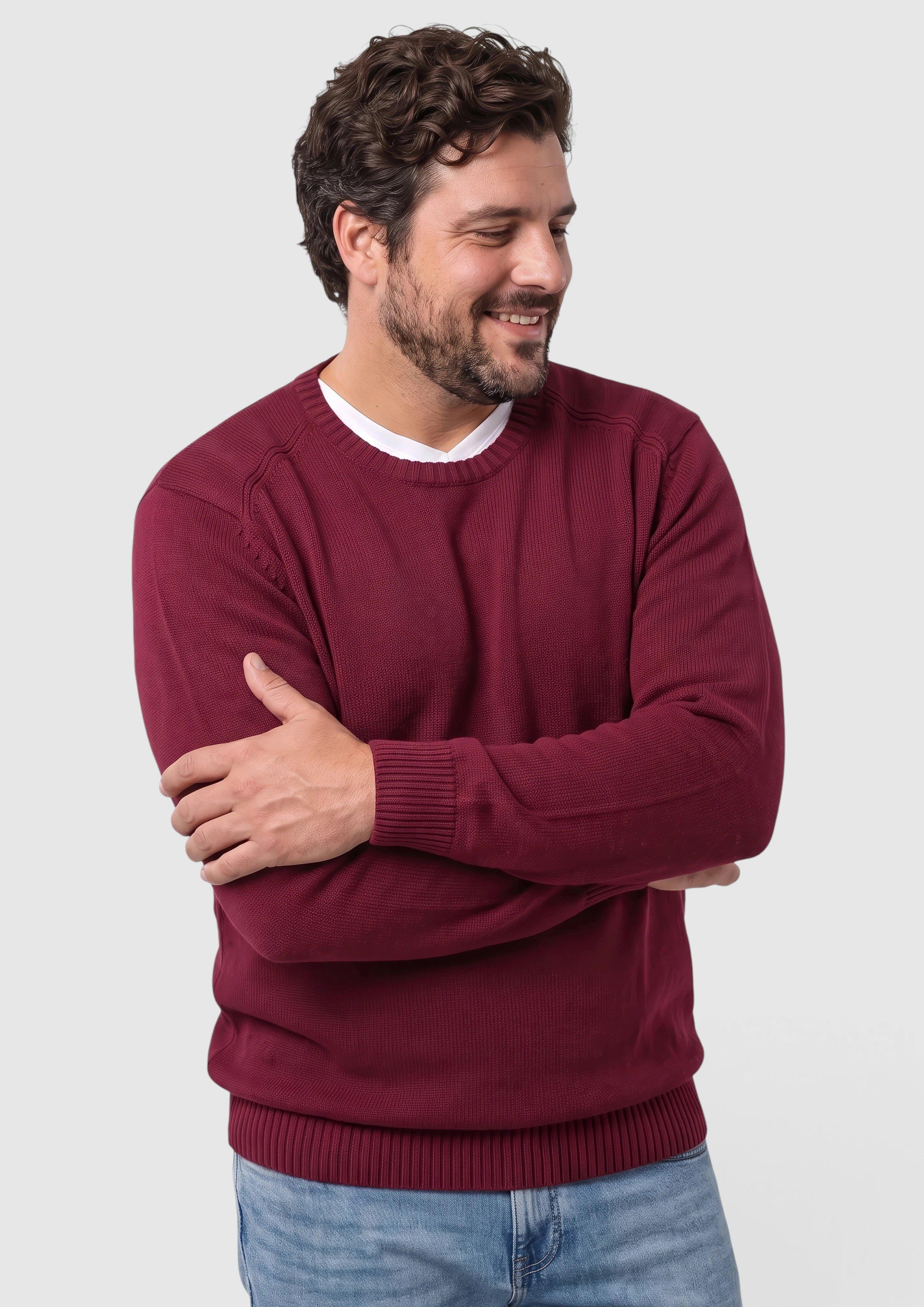 Pull en coton à col rond en bordeaux de s.Oliver Men Big Sizes