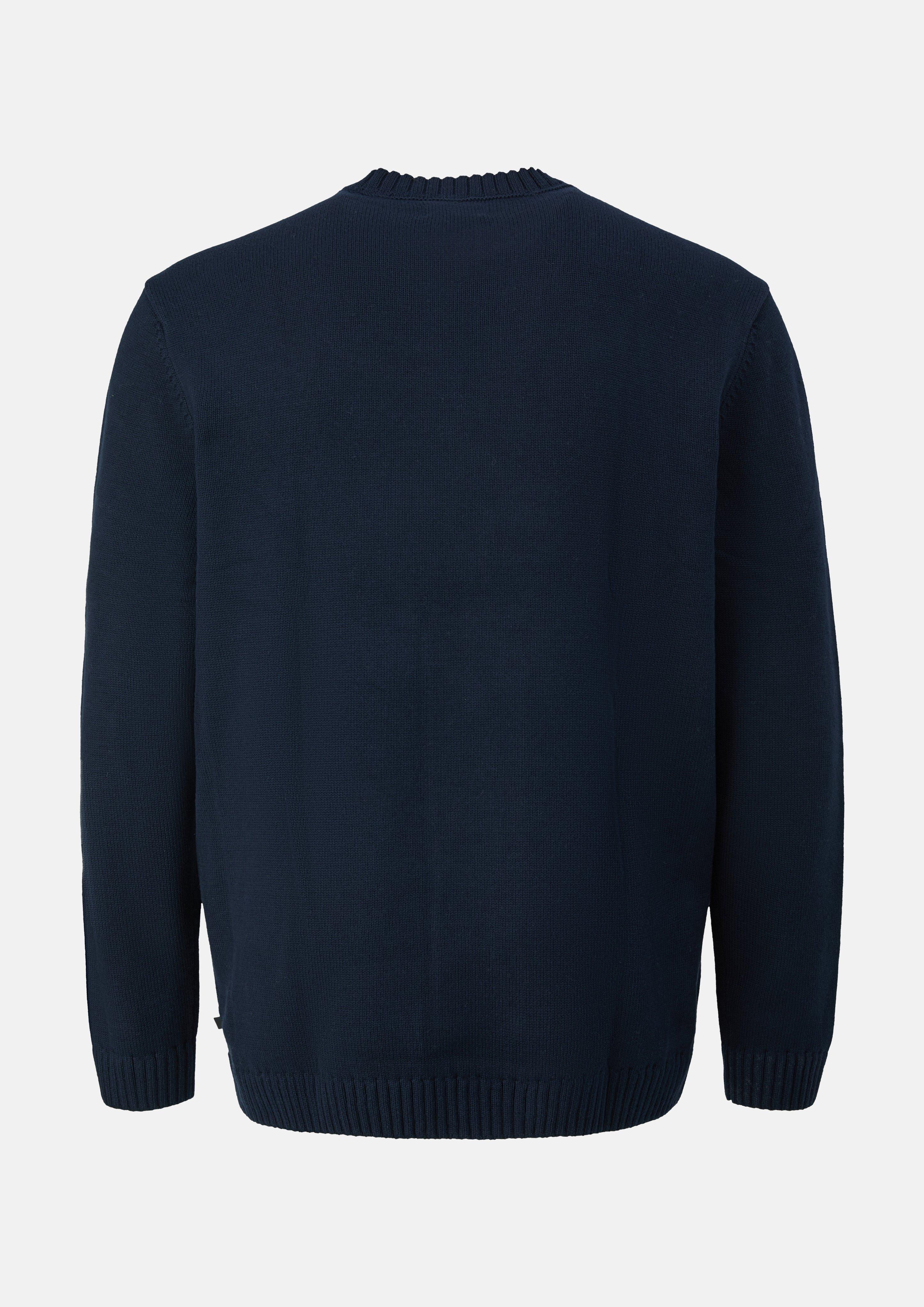 Herren Rundhals-Strickpullover aus Baumwolle in blau von s.Oliver Men Big Sizes