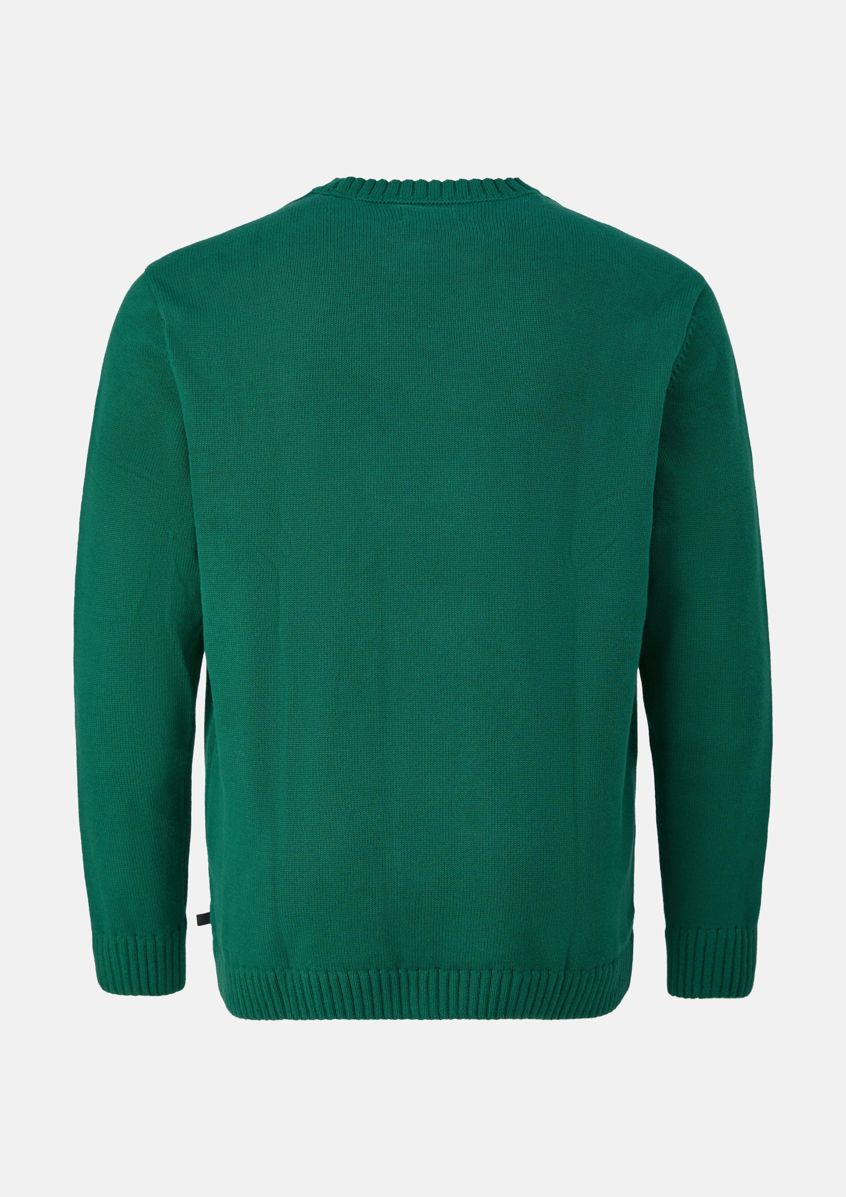 Herren Rundhals-Strickpullover aus Baumwolle in grün von s.Oliver Men Big Sizes