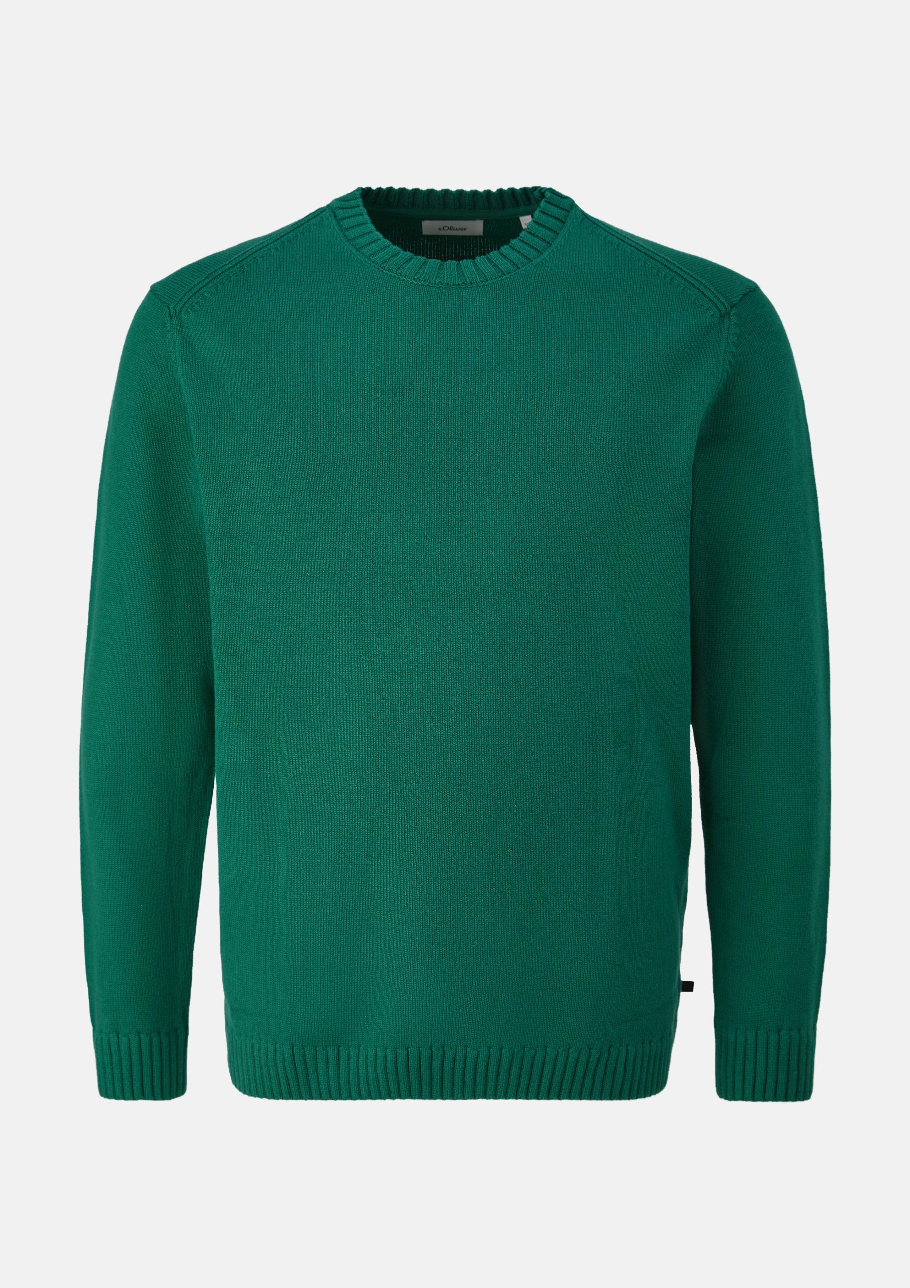 Pull en coton à col rond en vert de s.Oliver Men Big Sizes