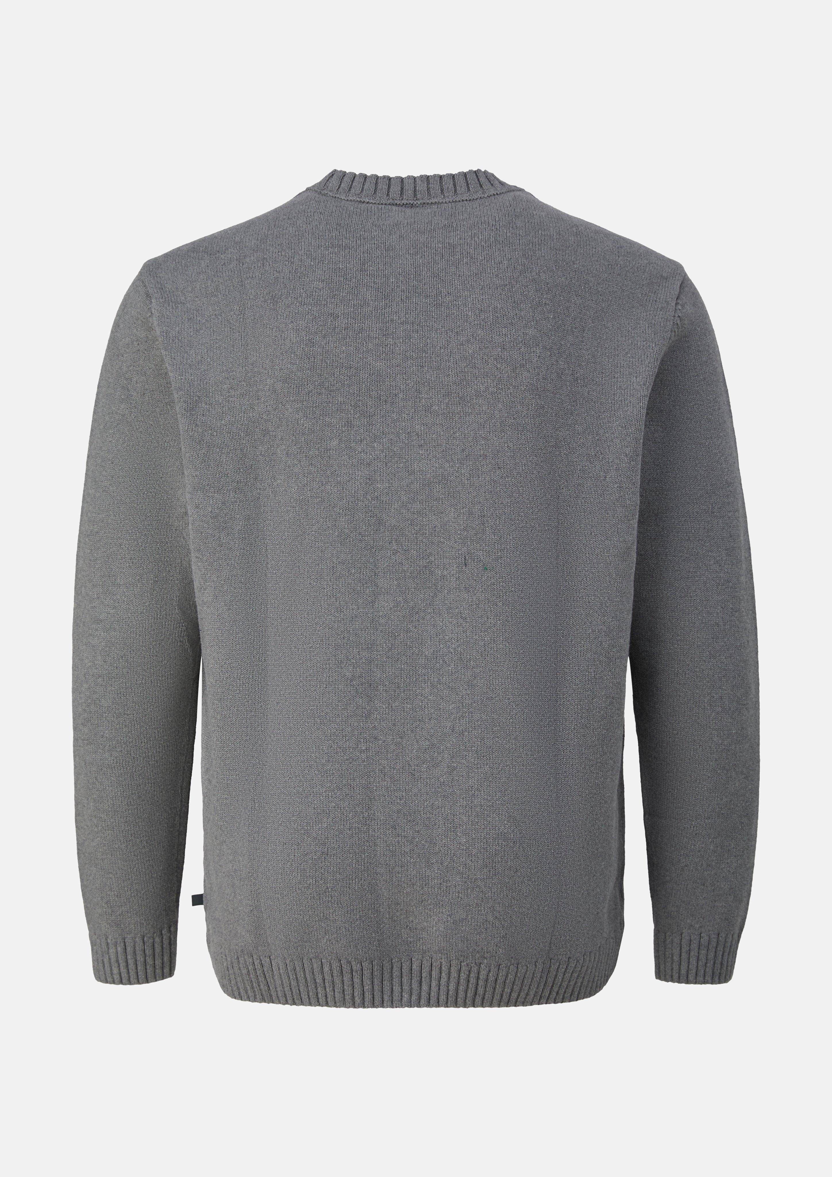 Herren Rundhals-Strickpullover aus Baumwolle in grau von s.Oliver Men Big Sizes