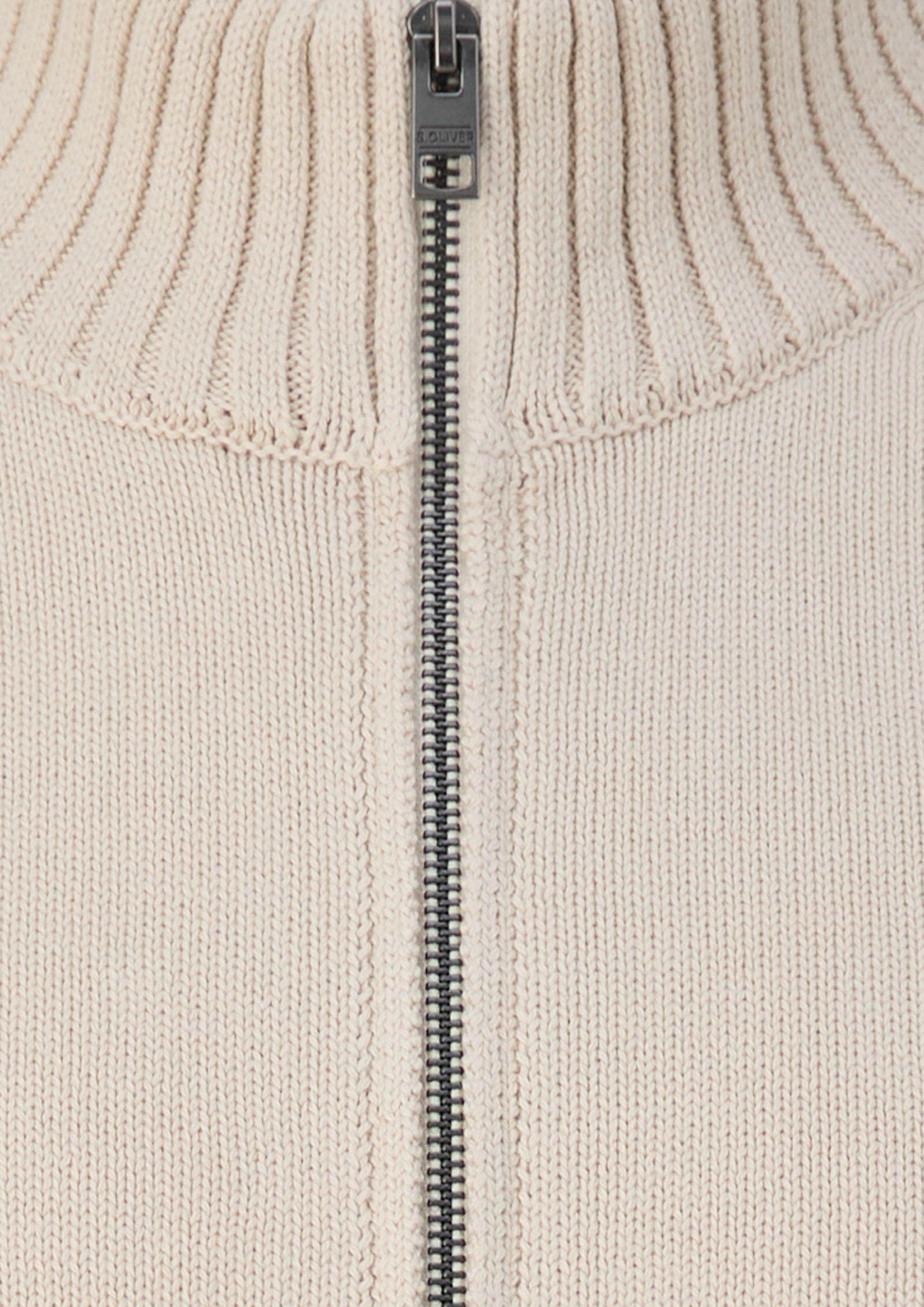 Men Cardigan in beige by s.Oliver Men Big Sizes