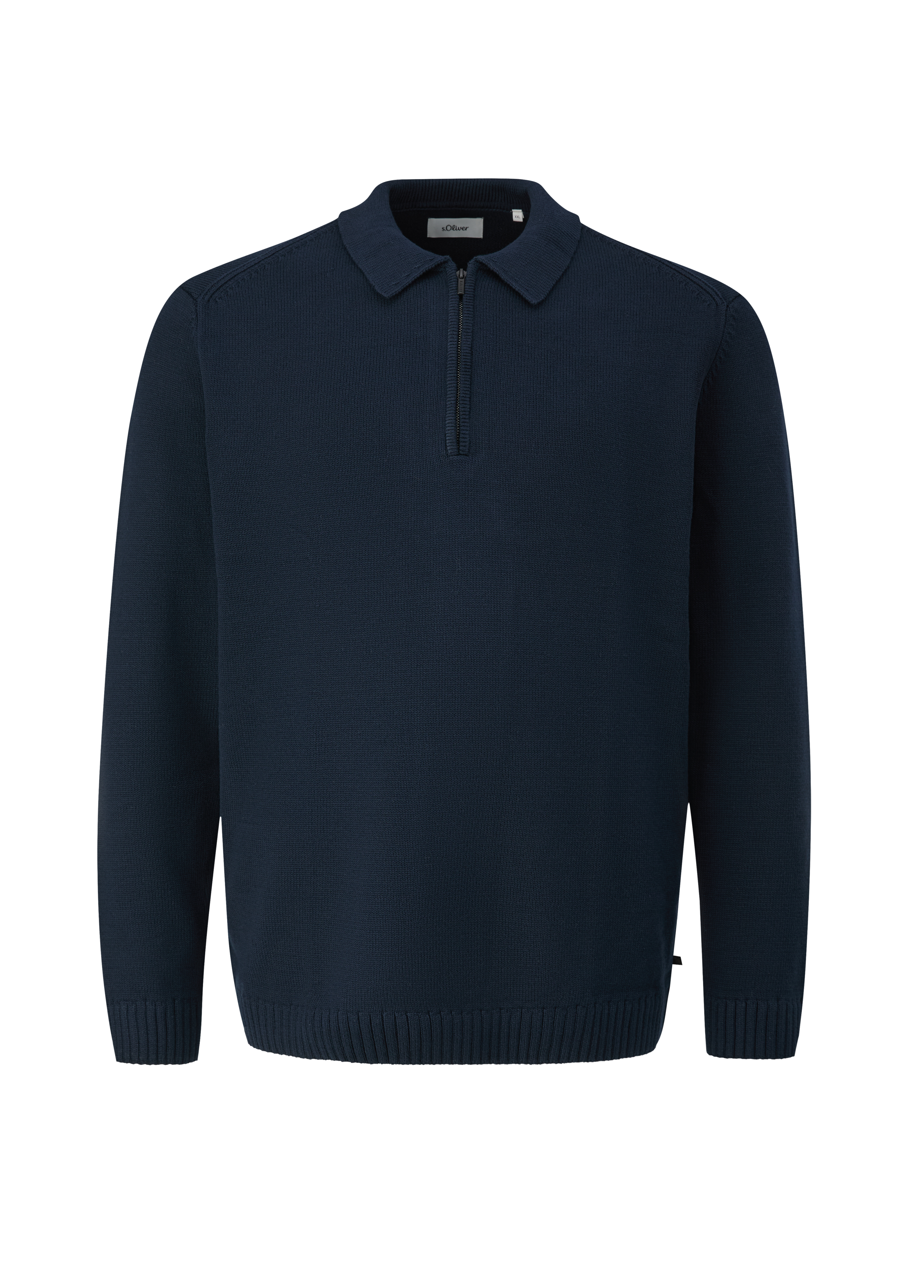 Gebreide polo met ritssluiting van 100% katoen
