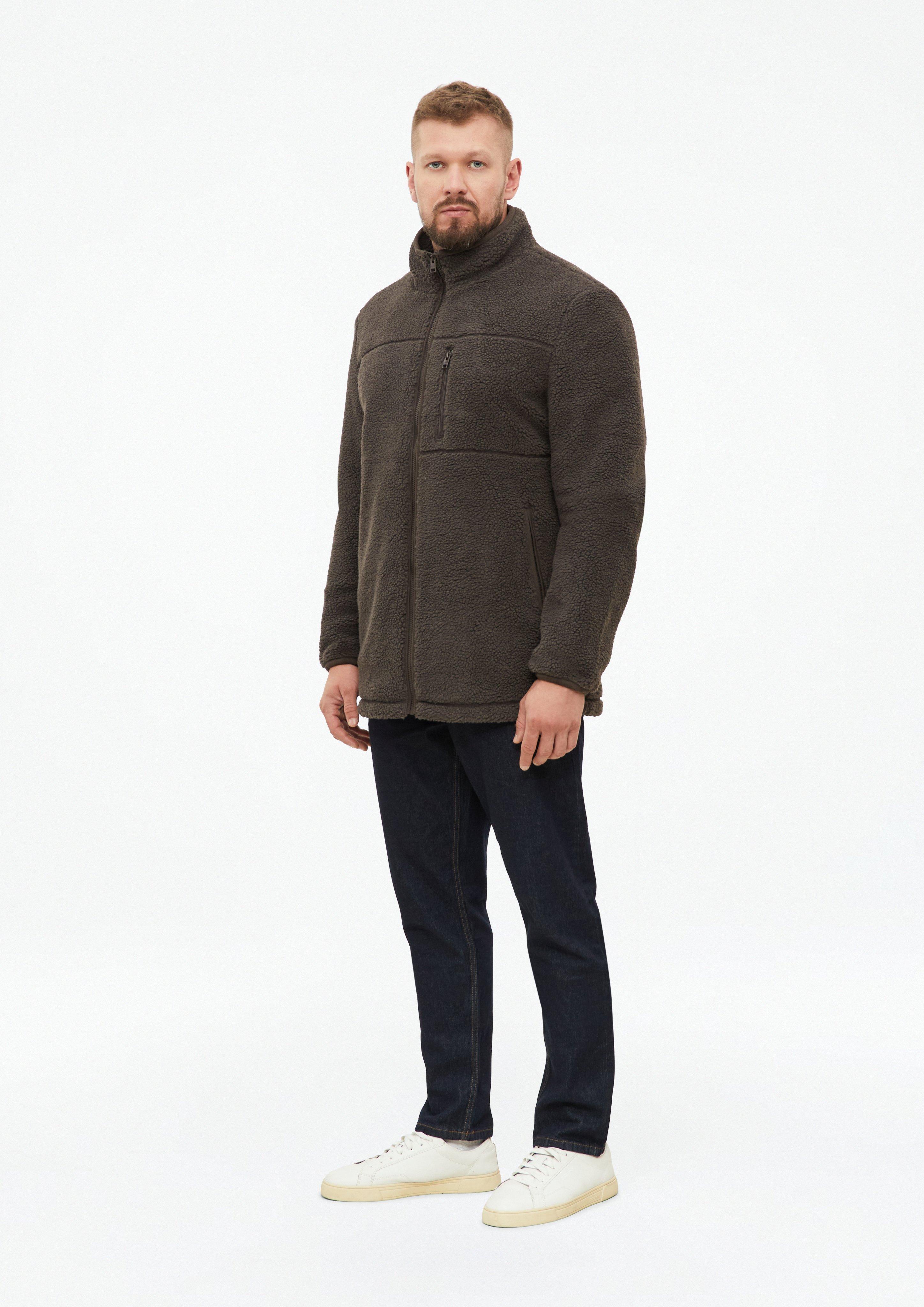 Hommes Veste sportive en peluche à col montant en brun de s.Oliver Men Tall Sizes