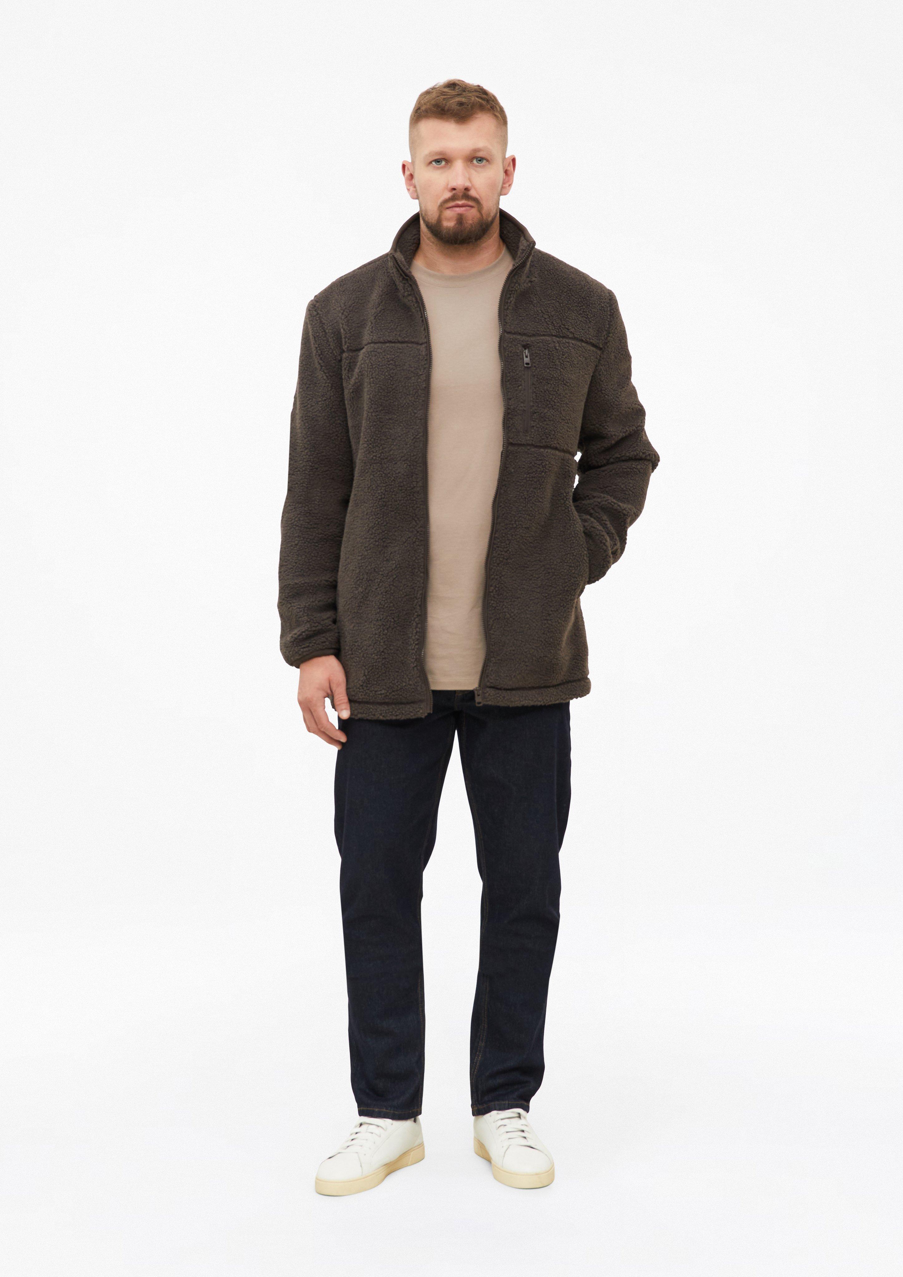 Hommes Veste sportive en peluche à col montant en brun de s.Oliver Men Tall Sizes