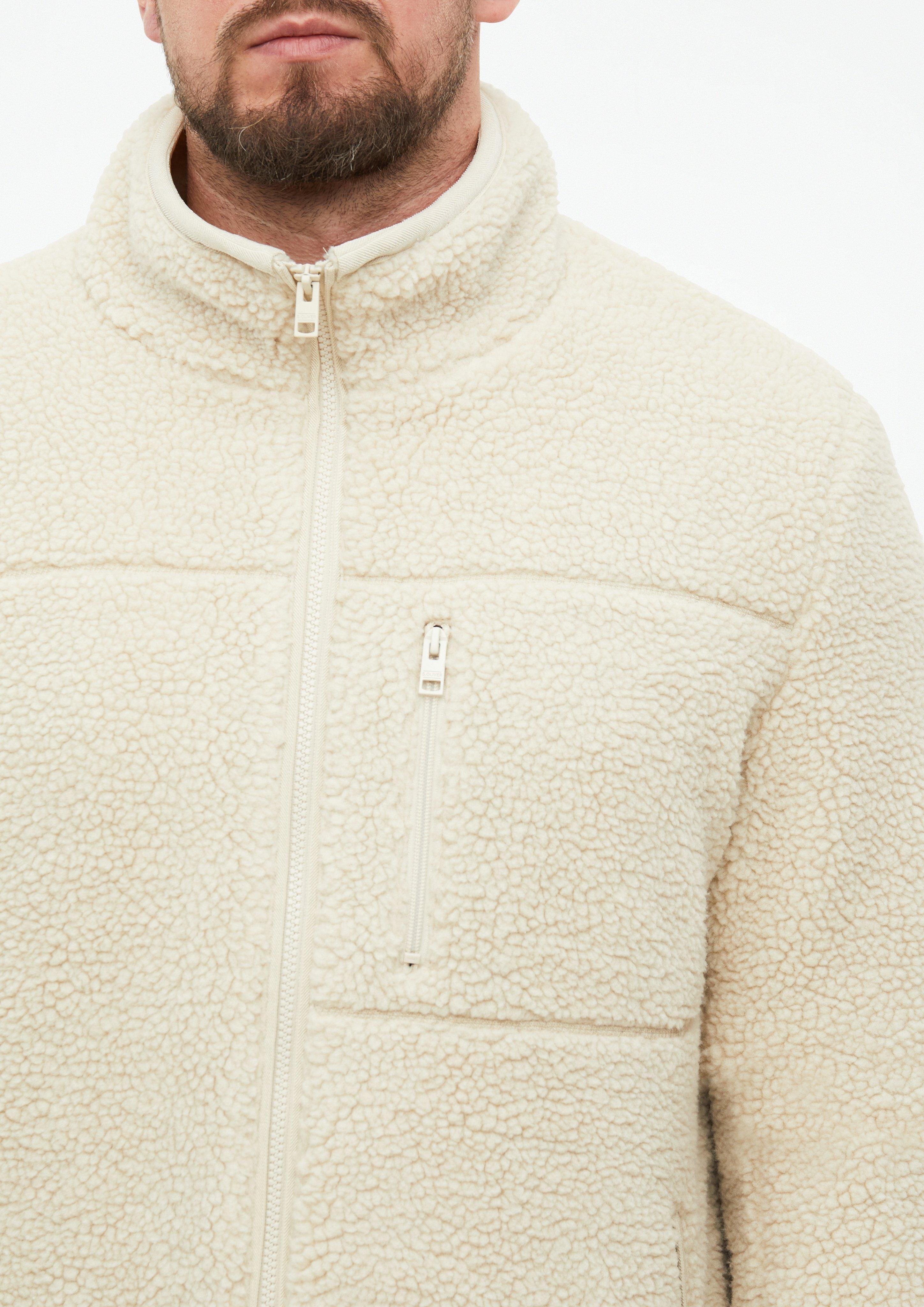 Herren Sportive Teddy-Jacke mit Stehkragen in beige von s.Oliver Men Tall Sizes