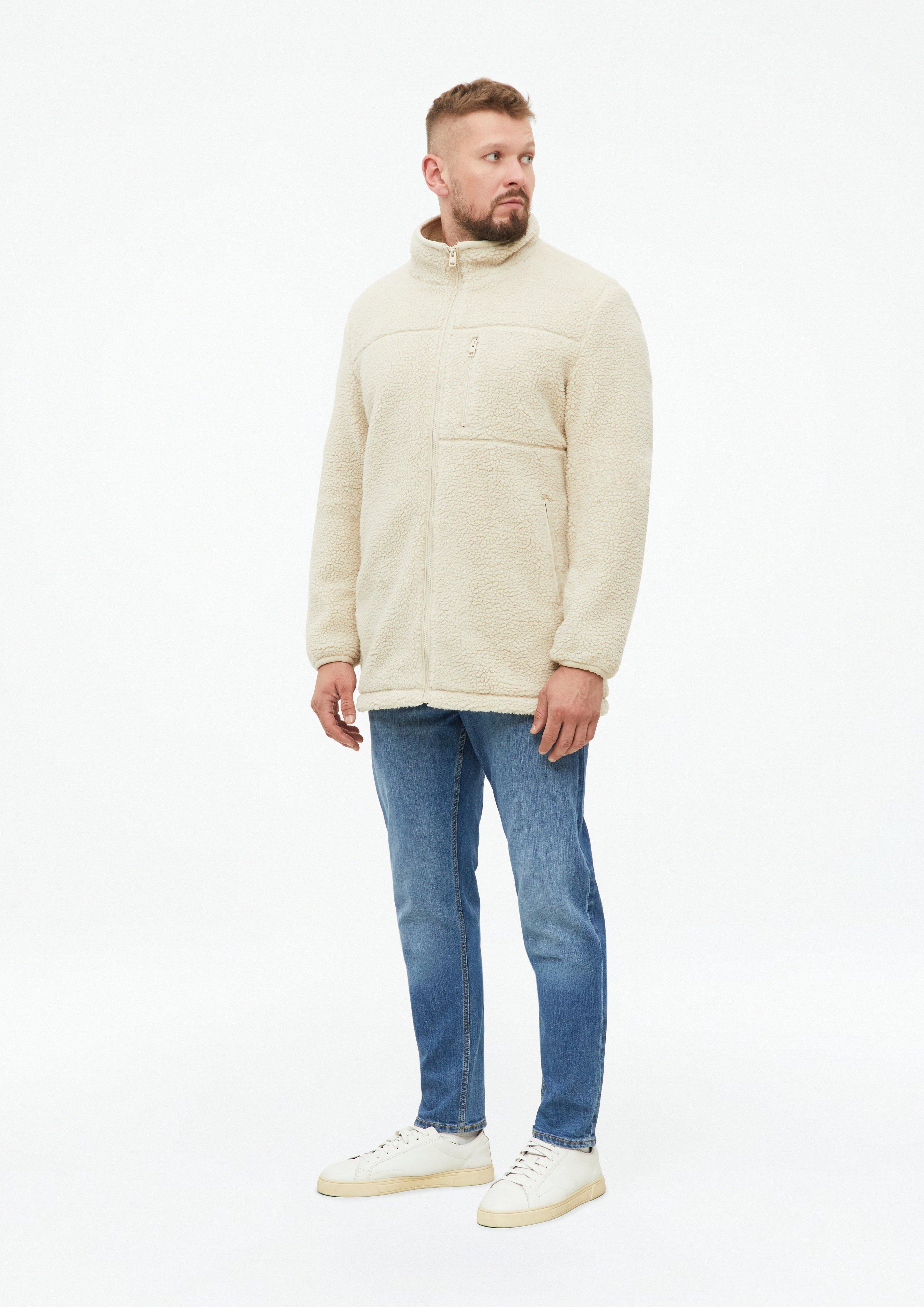 Herren Sportive Teddy-Jacke mit Stehkragen in beige von s.Oliver Men Tall Sizes