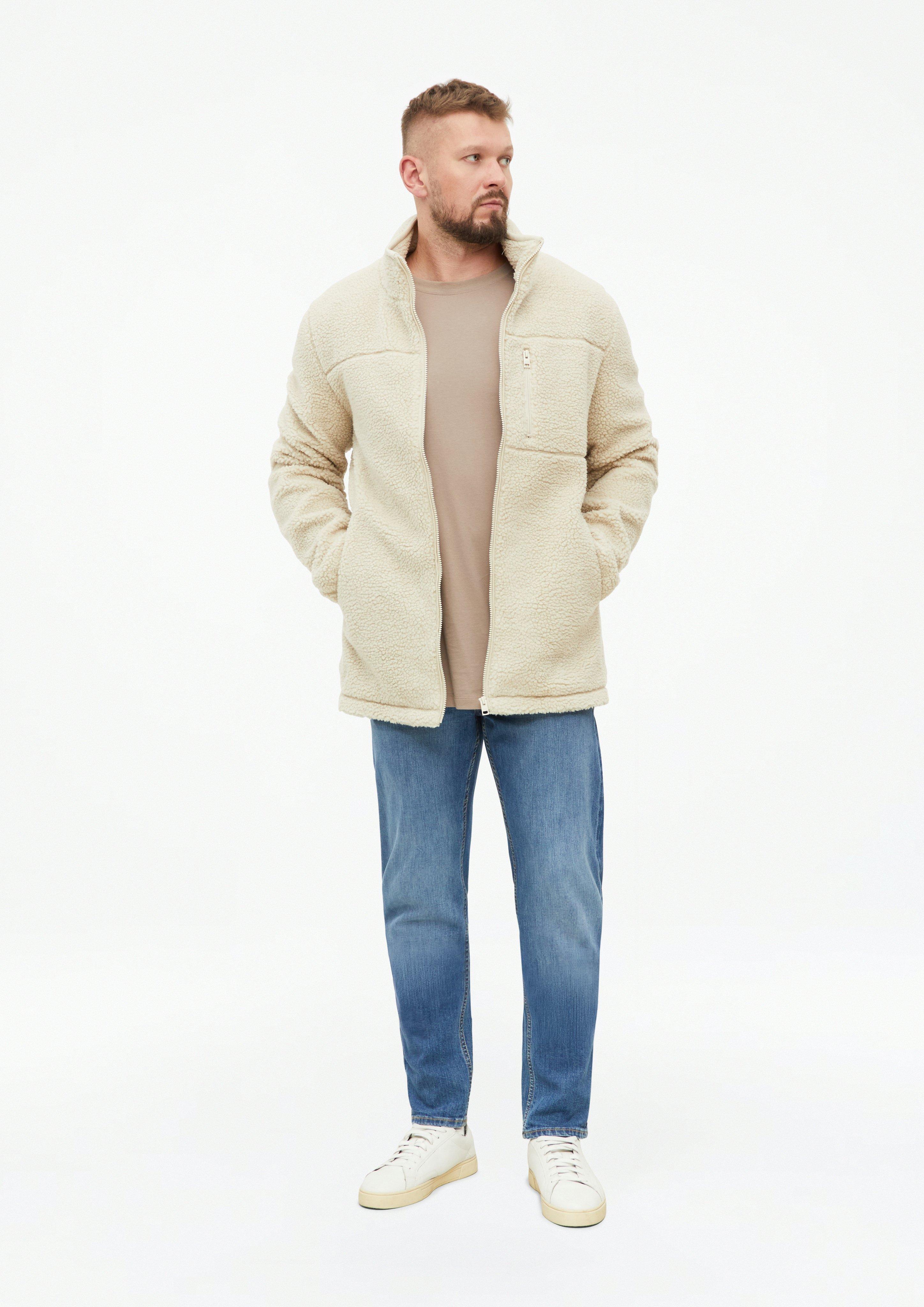 Herren Sportive Teddy-Jacke mit Stehkragen in beige von s.Oliver Men Tall Sizes