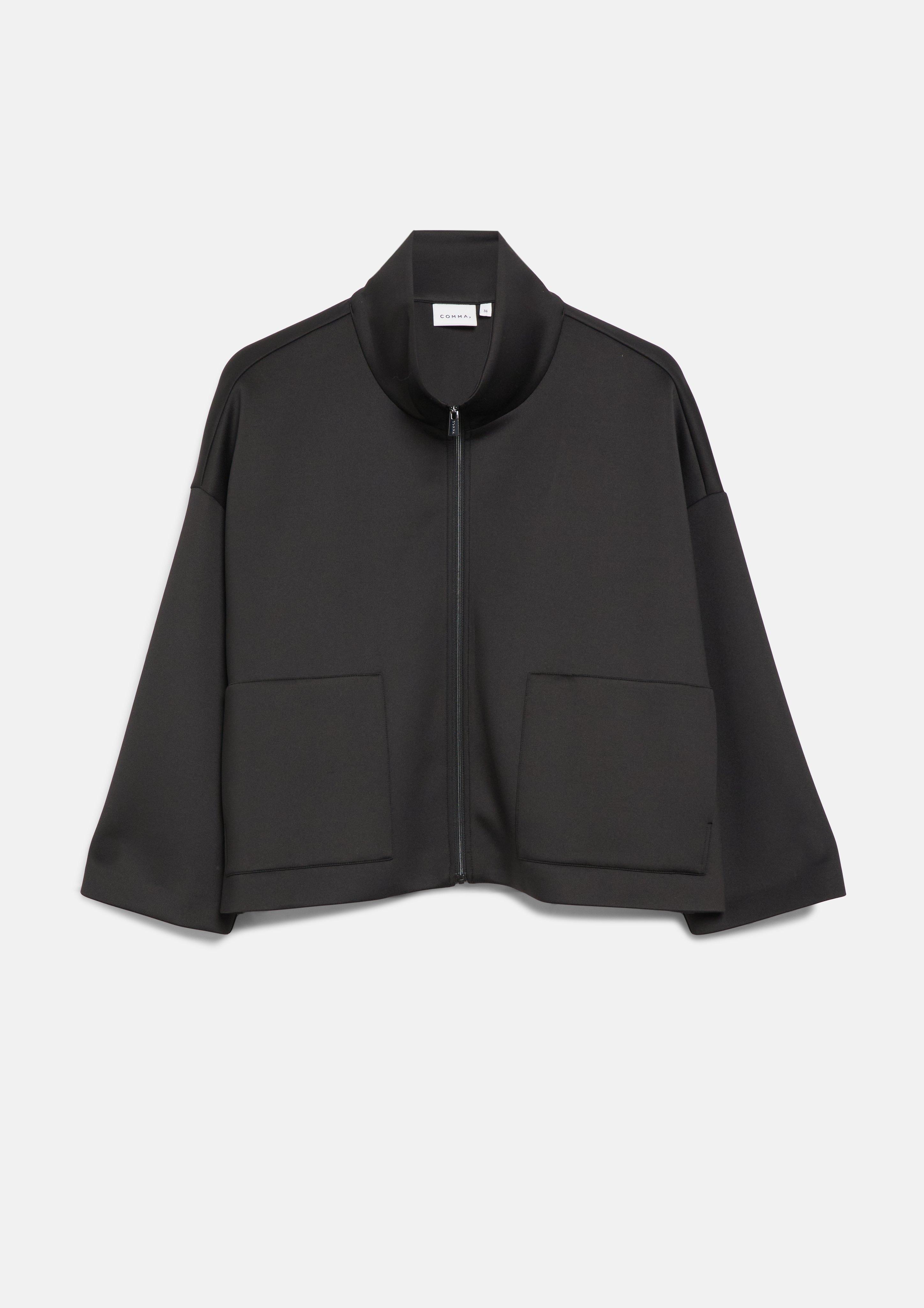 Boxy Scuba-Jacke in schwarz von COMMA