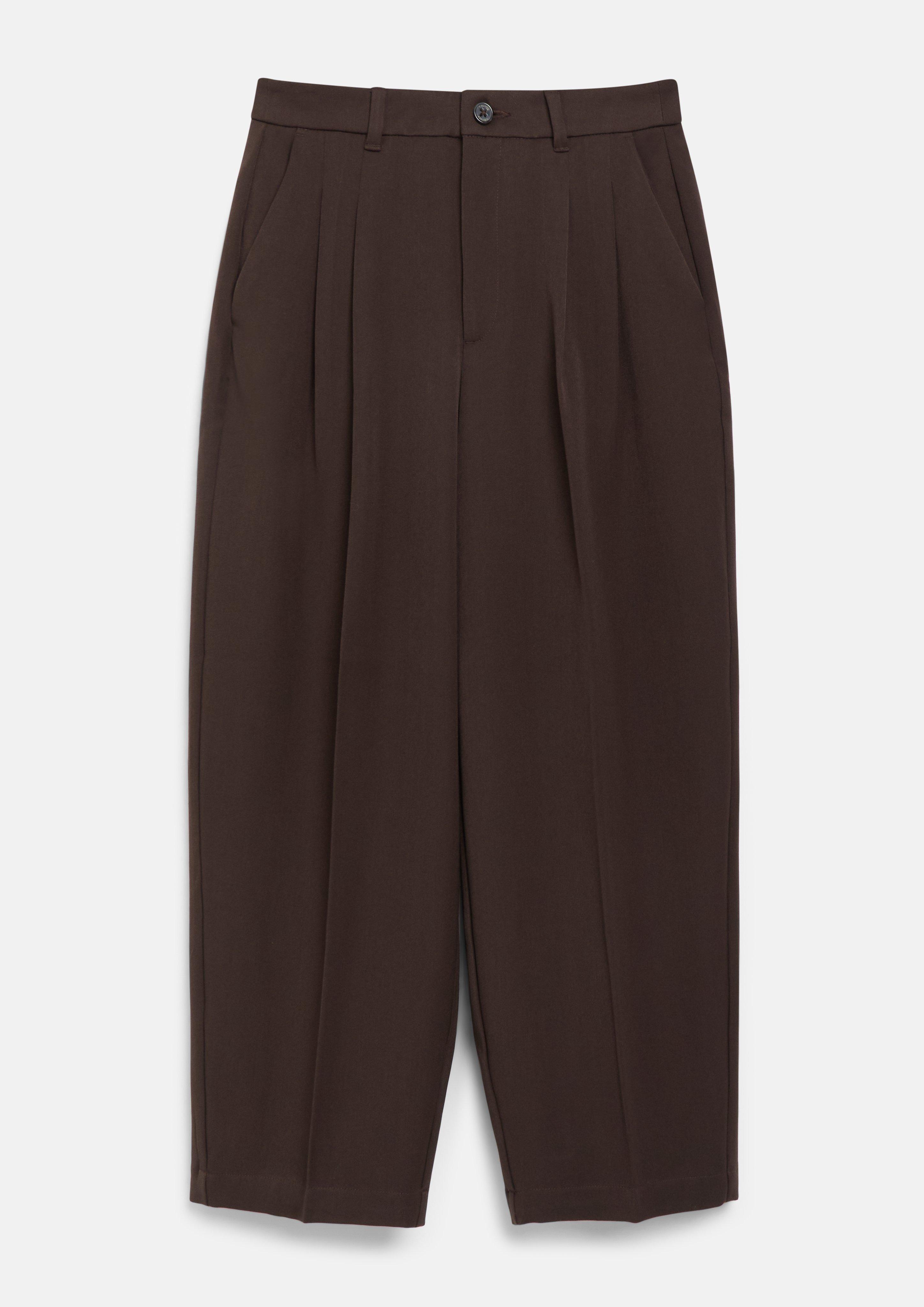Pantalon en sergé à jambes évasées en marron foncé de s.Oliver