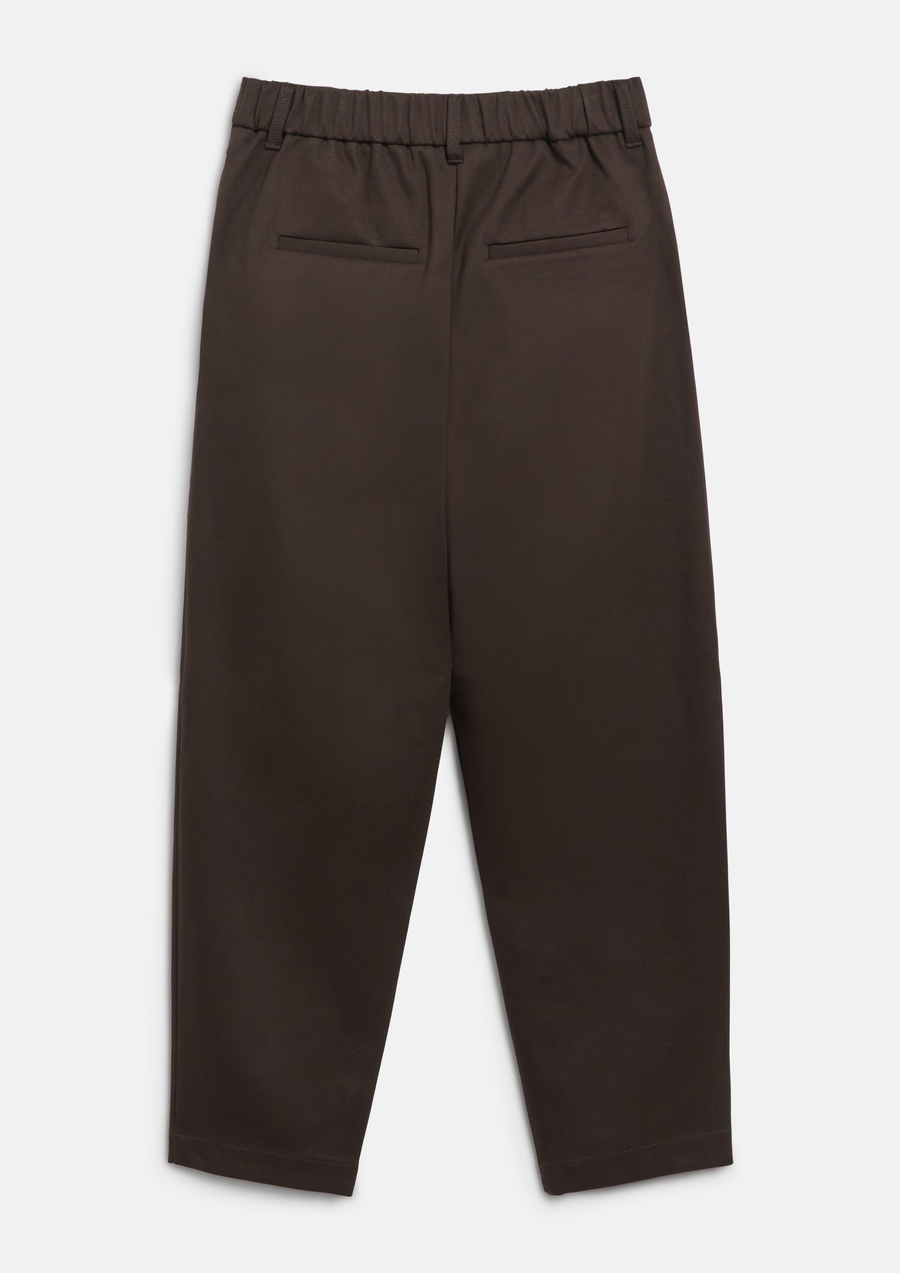 Damen Barrel-Leg-Hose mit Bundfalten in braun von s.Oliver