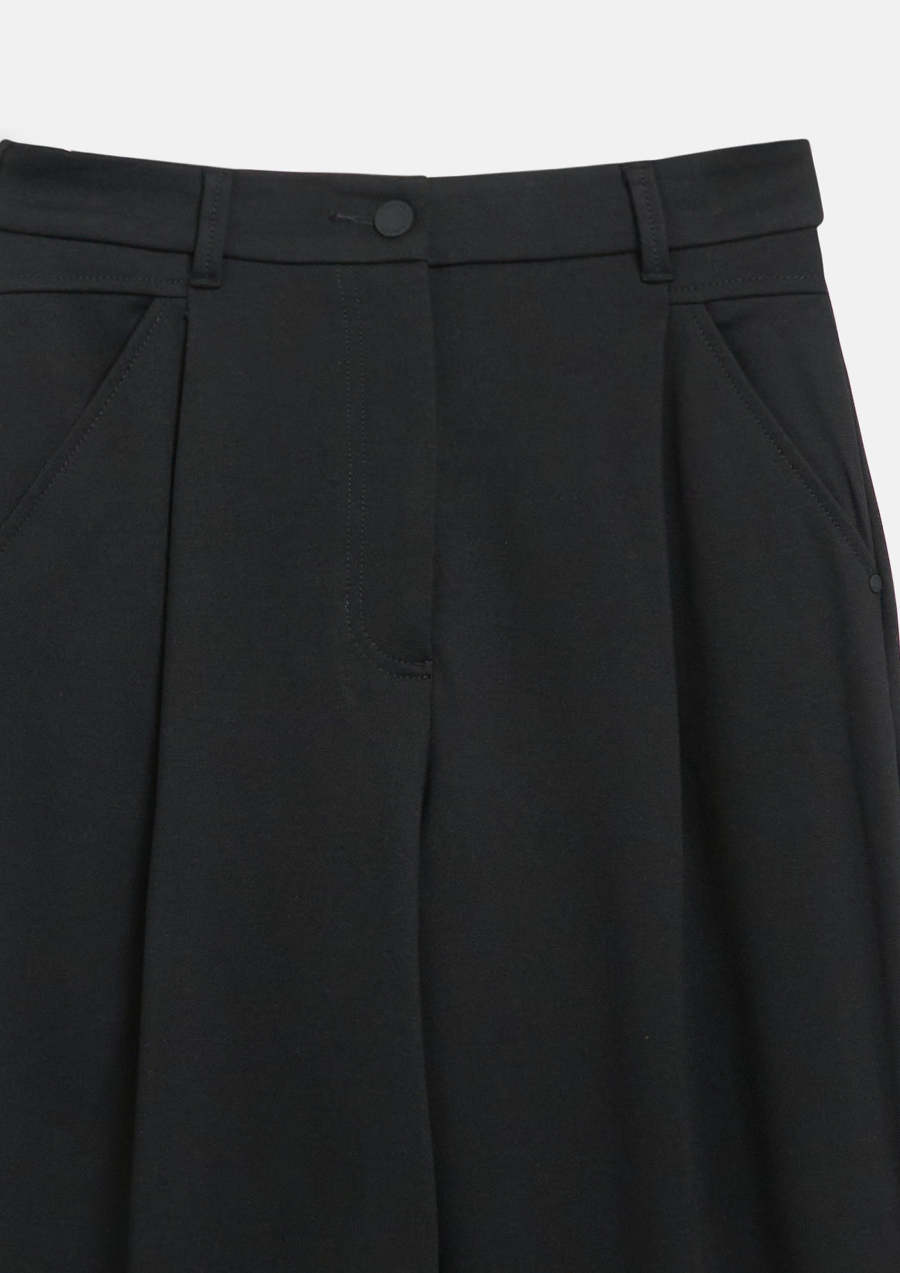 Damen Barrel-Leg-Hose mit Bundfalten in schwarz von s.Oliver