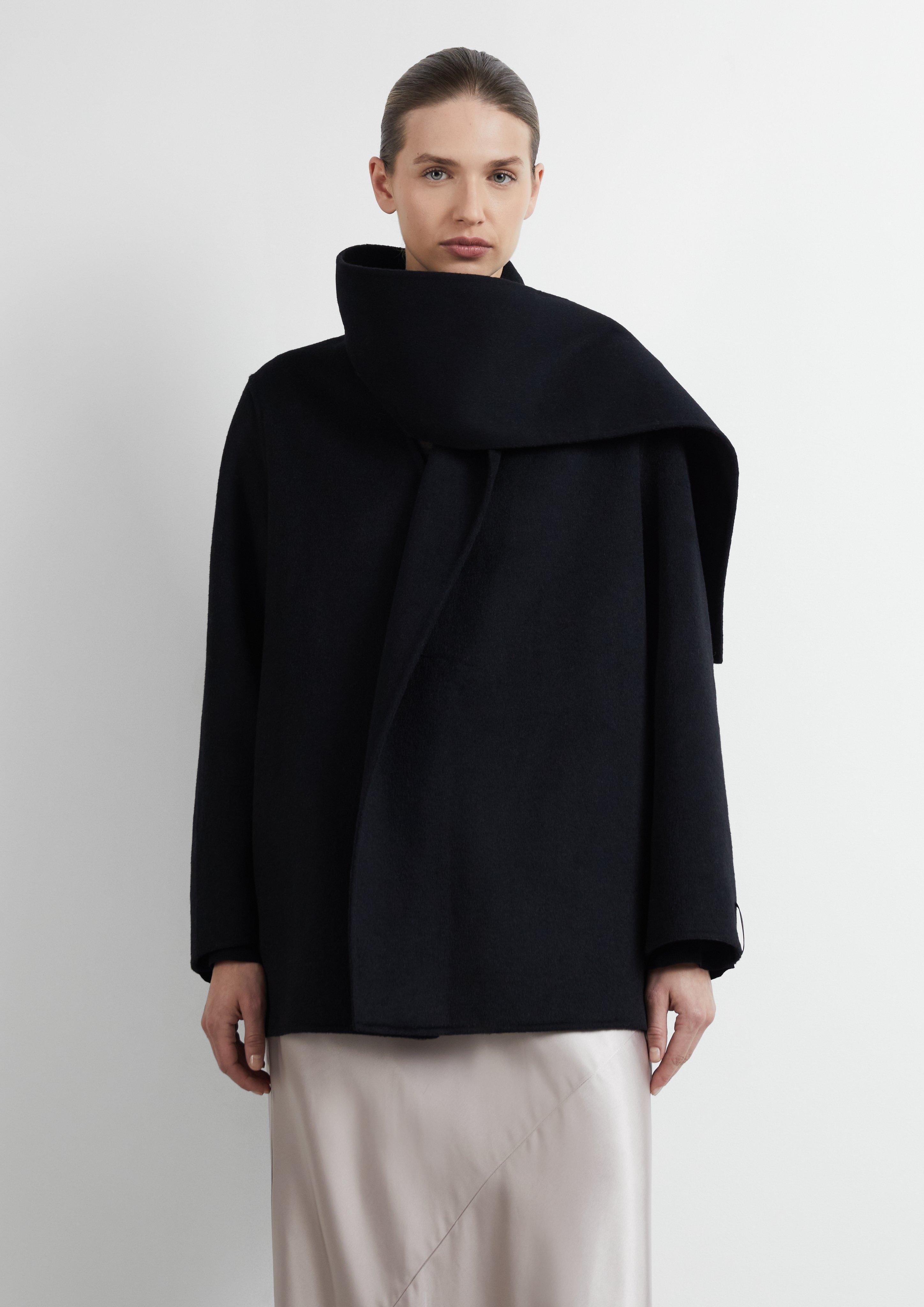 Outdoor-Jacke aus Doubleface mit Schalkragen in Farbe schwarz von COMMA