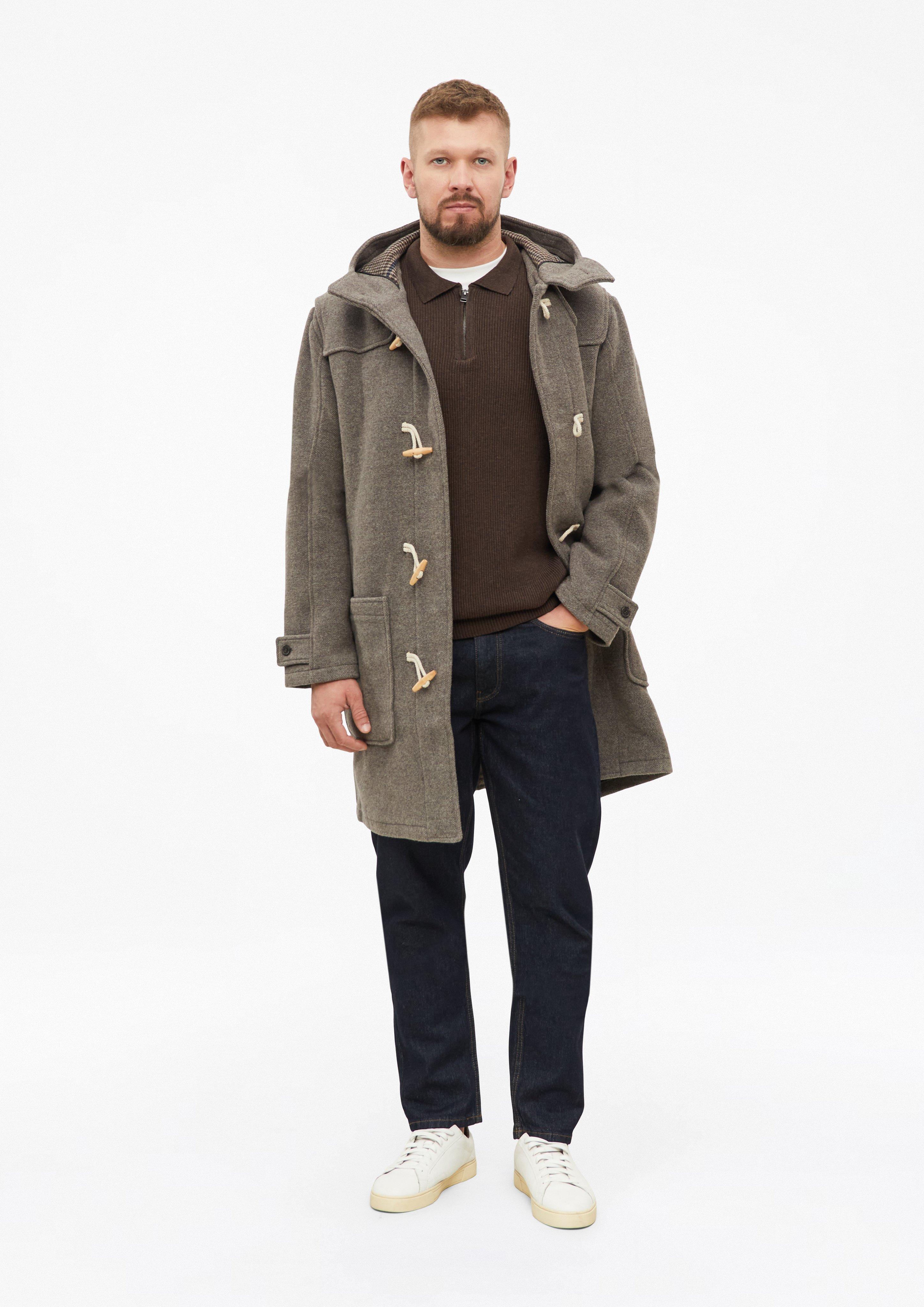 Pánové Pletený polo svetr na zip, se žebrovou strukturou v barvě hnědá od s.Oliver Men Tall Sizes