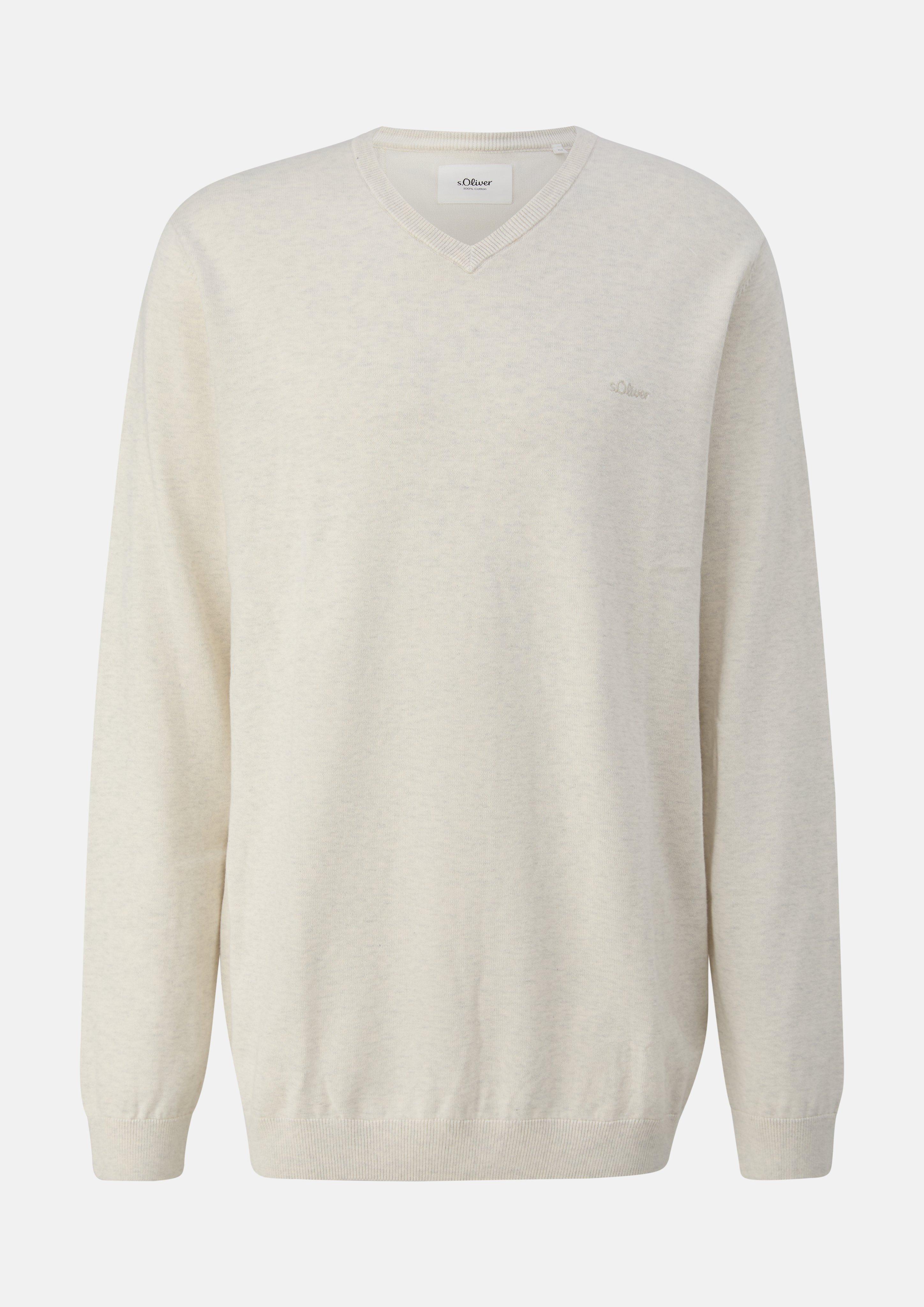 Gebreide trui in crème van s.Oliver Men Tall Sizes