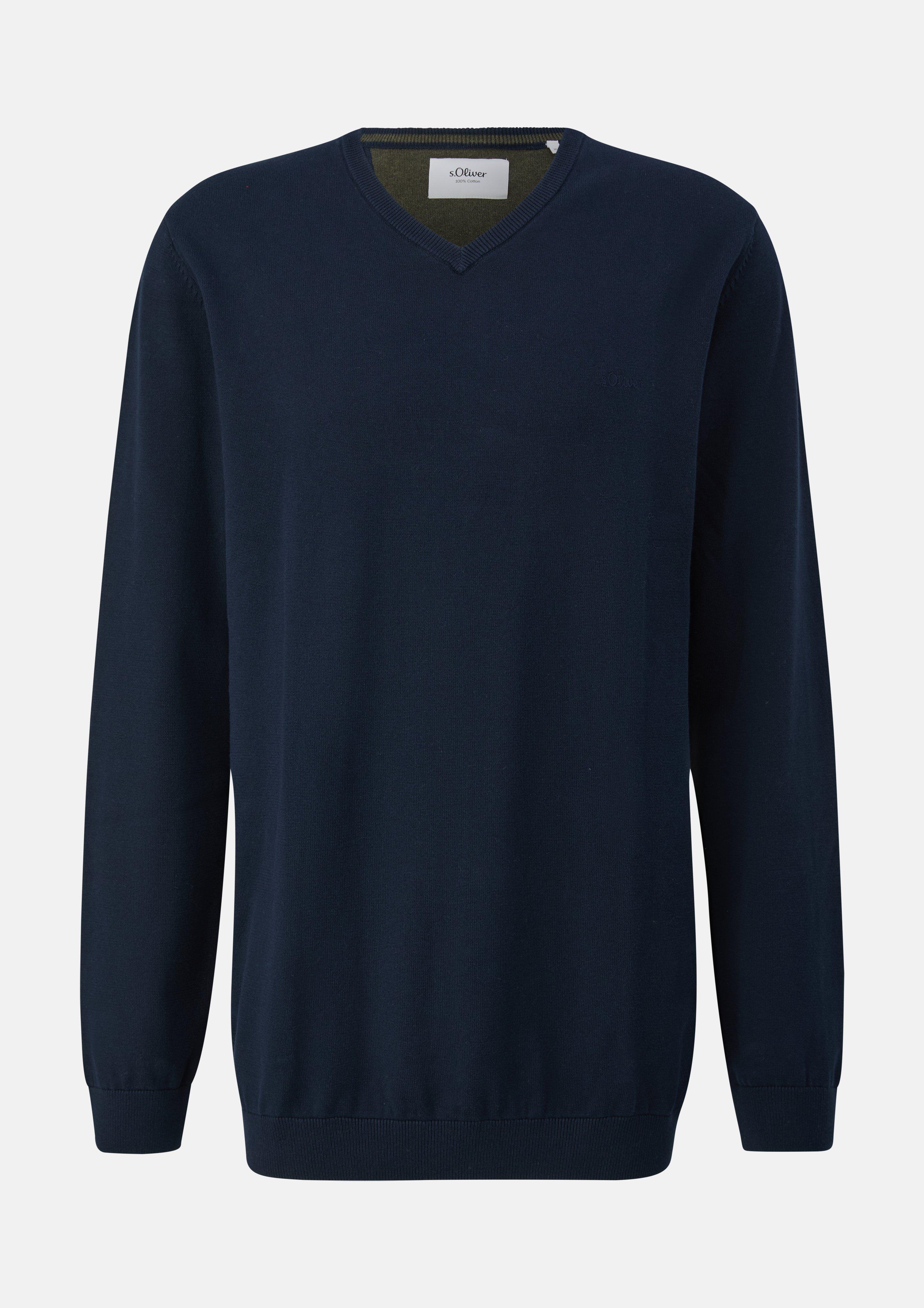 Knitted pullover in navy by s.Oliver Men Tall Sizes