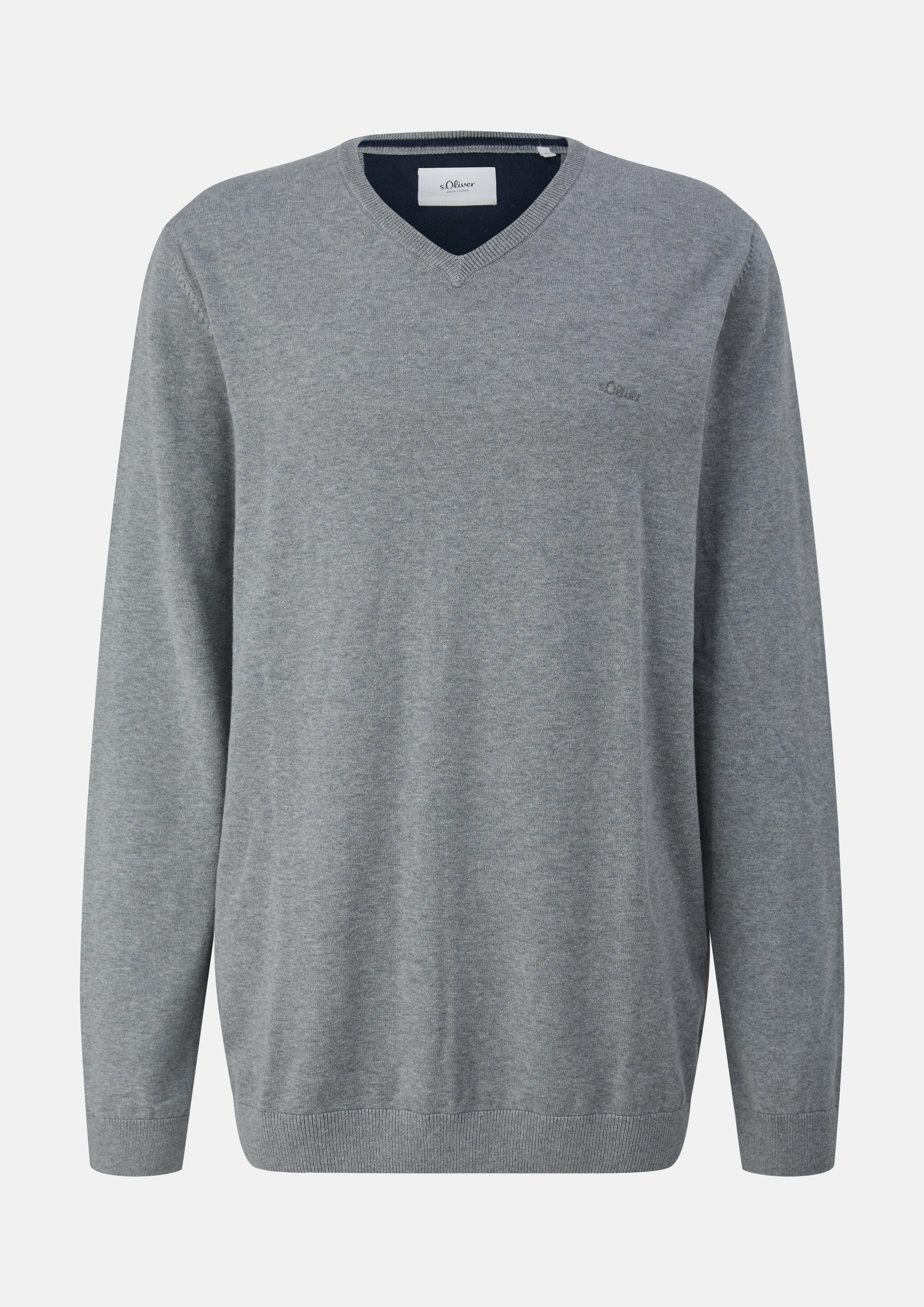 Knitted pullover in grey by s.Oliver Men Tall Sizes
