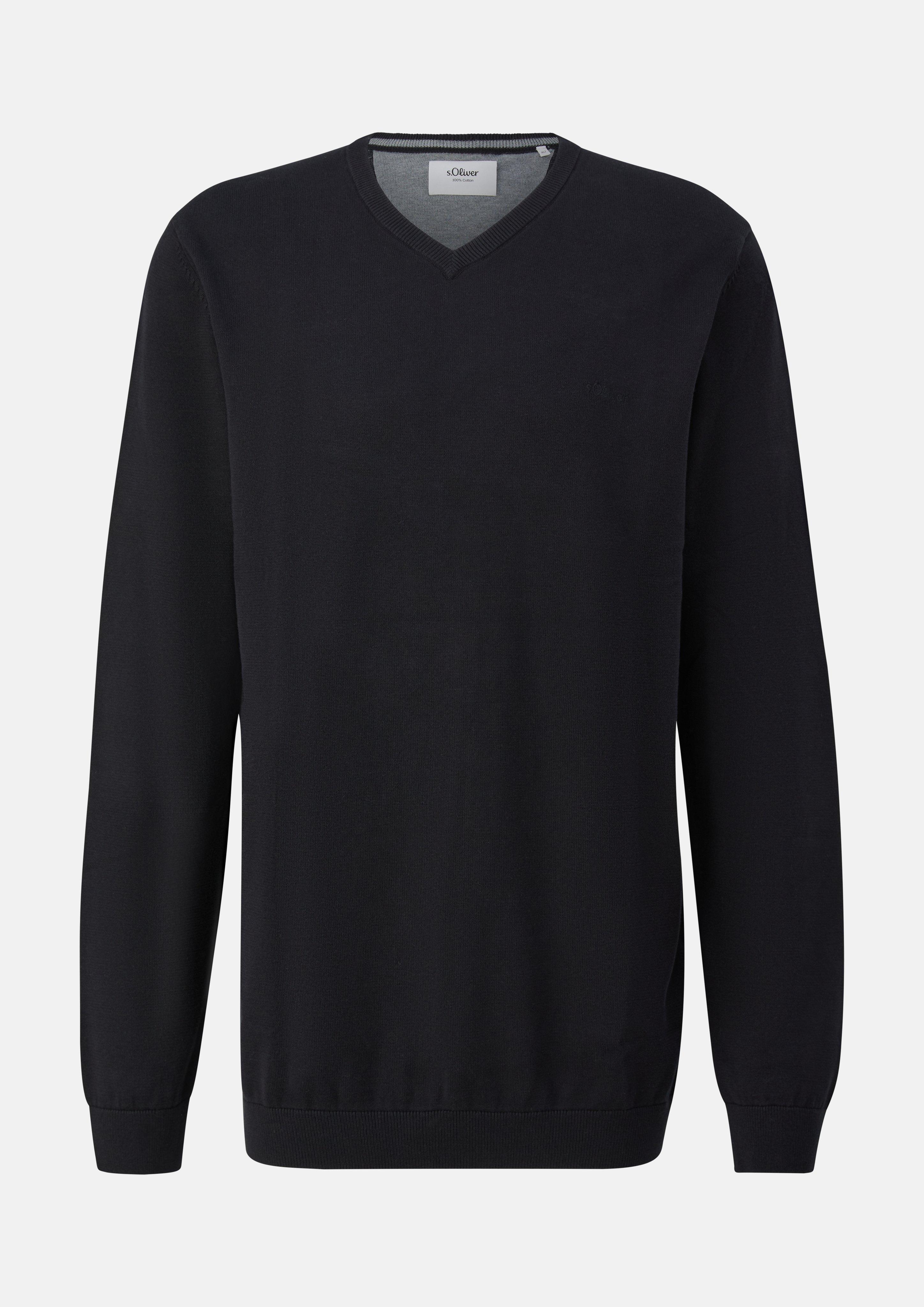 Hommes Pull en tricot en noir de s.Oliver Men Tall Sizes