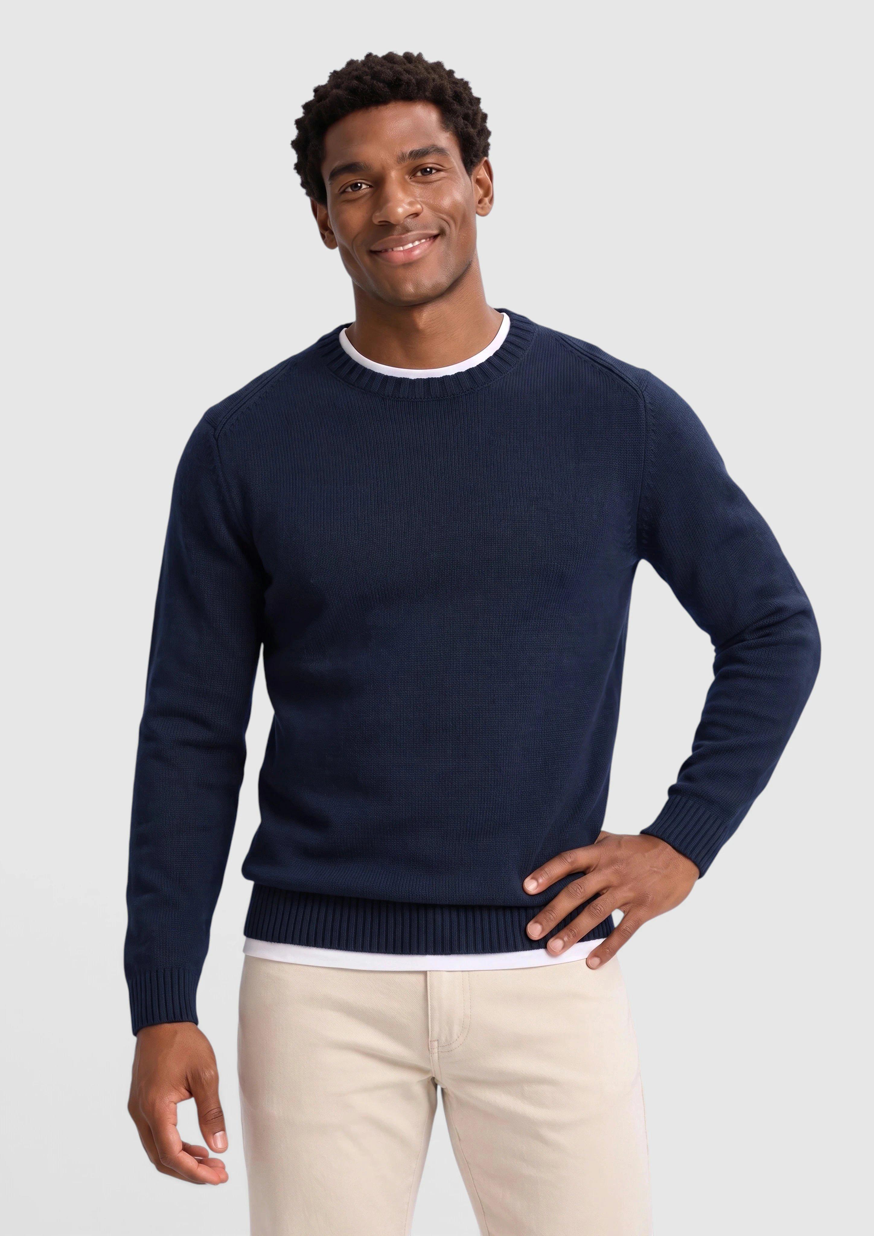 Pull en coton à col rond en bleu marine de s.Oliver Men Tall Sizes