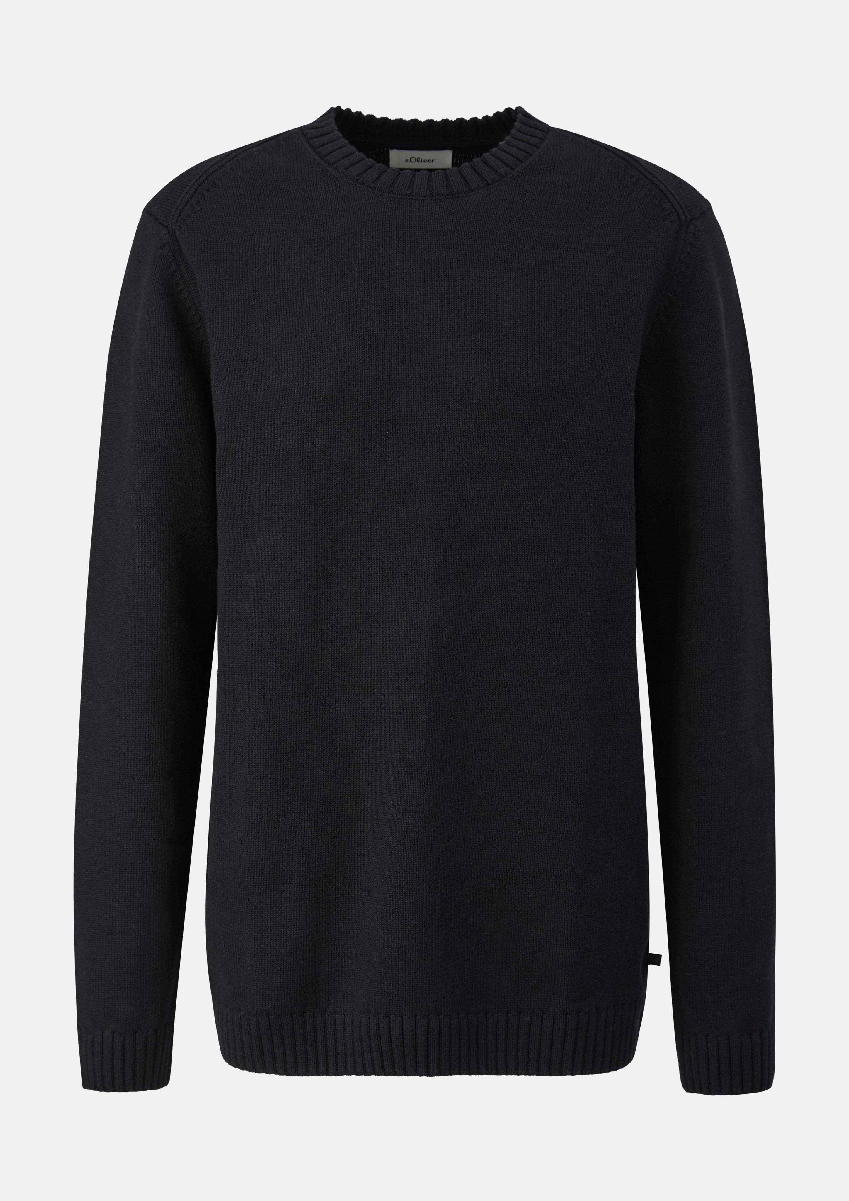 Pull en tricot en noir de s.Oliver Men Tall Sizes