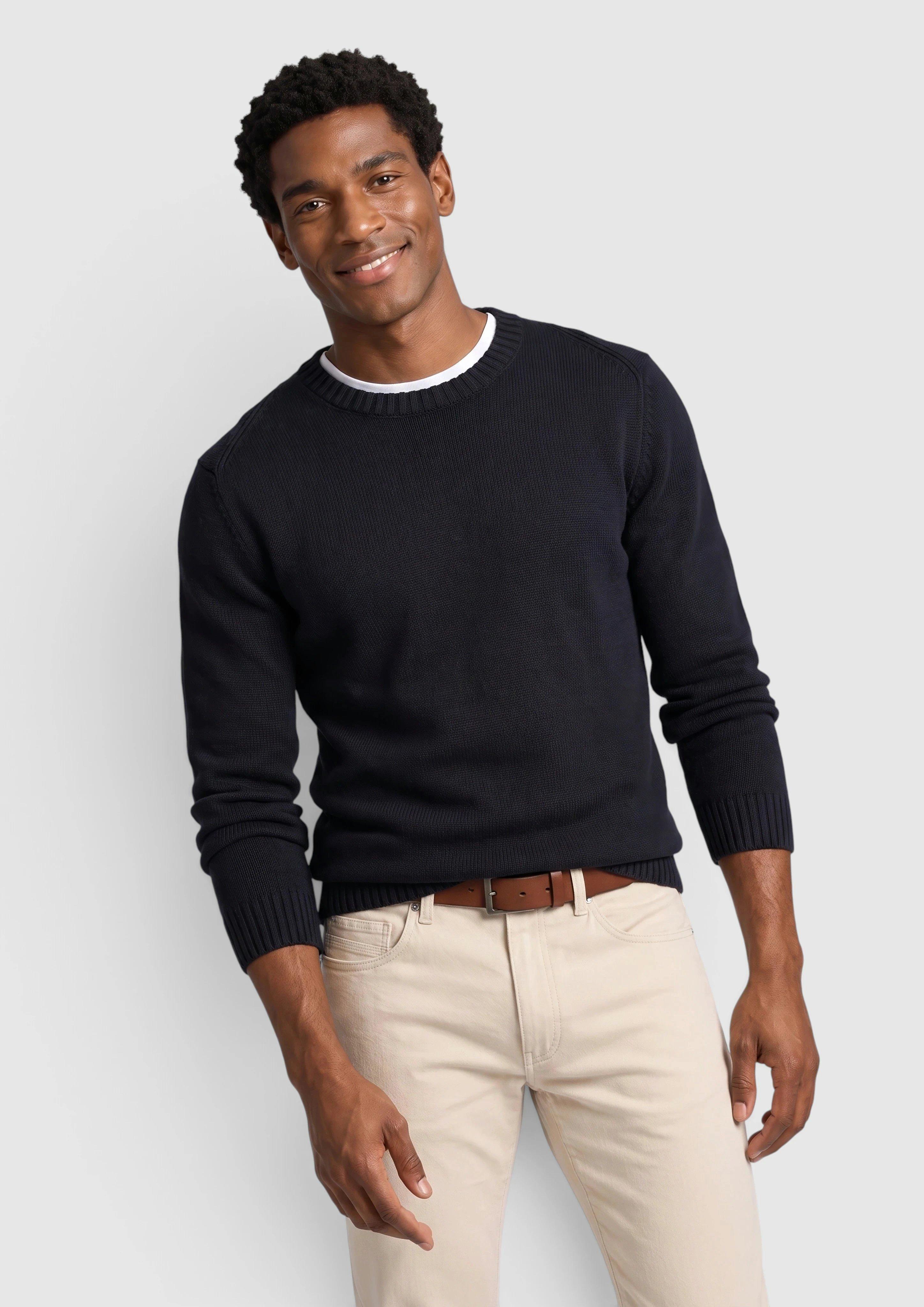 Pletený sveter z bavlny s okrúhlym výstrihom vo farbe čierna od s.Oliver Men Tall Sizes