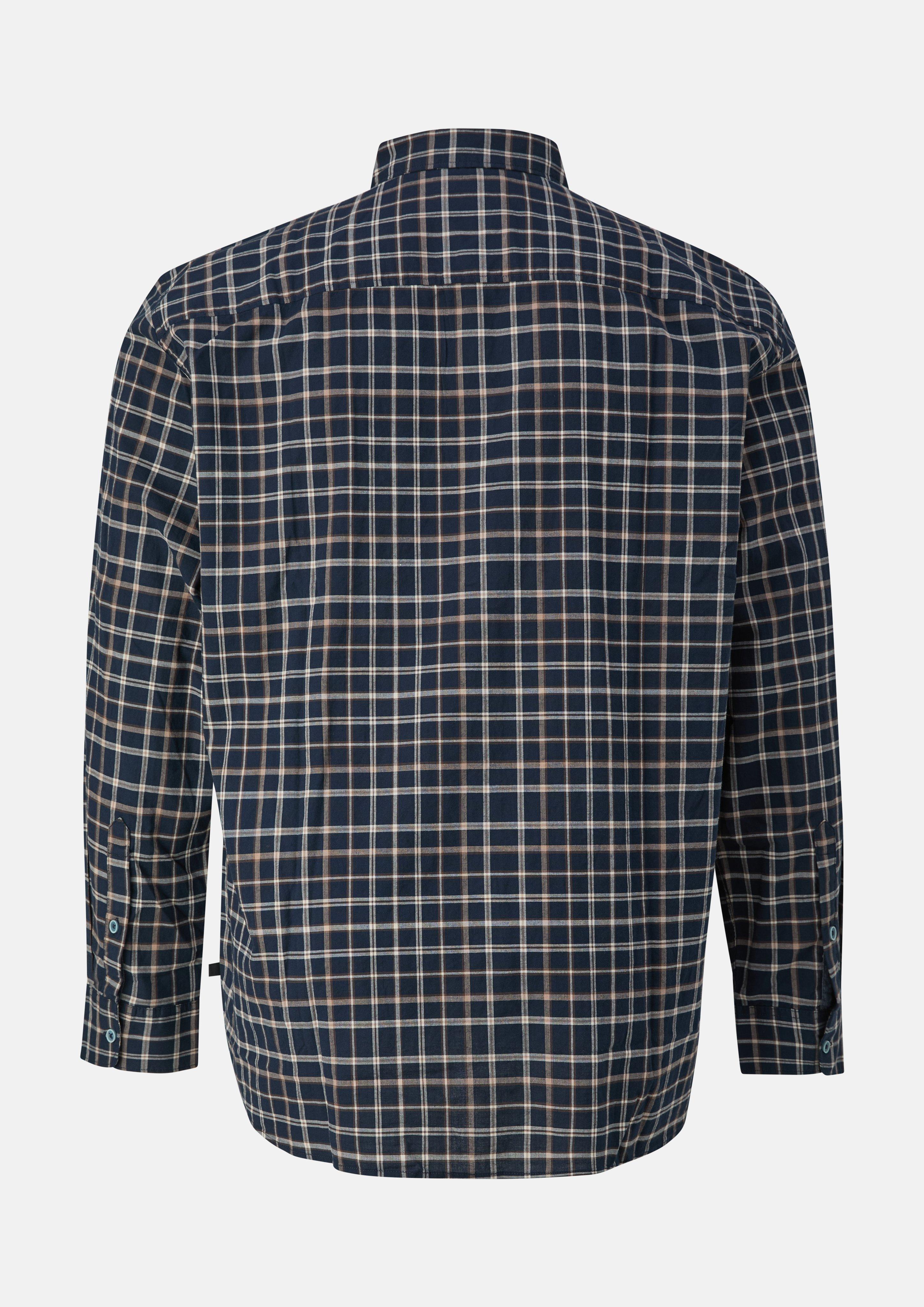 Hommes Coupe ajustée : chemise à carreaux en coton stretch doux en bleu de s.Oliver Men Big Sizes