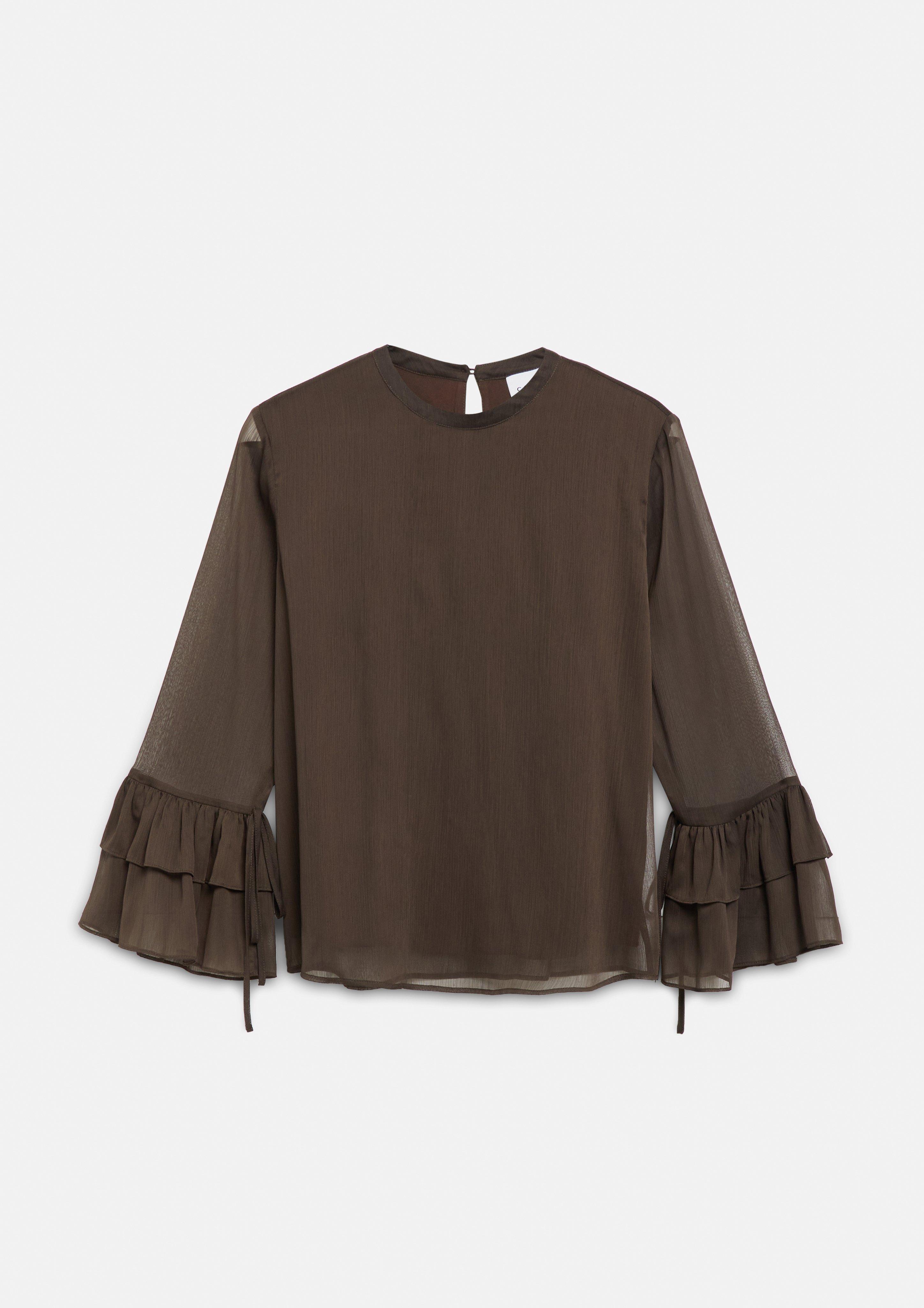 Blouse in dark brown by COMMA