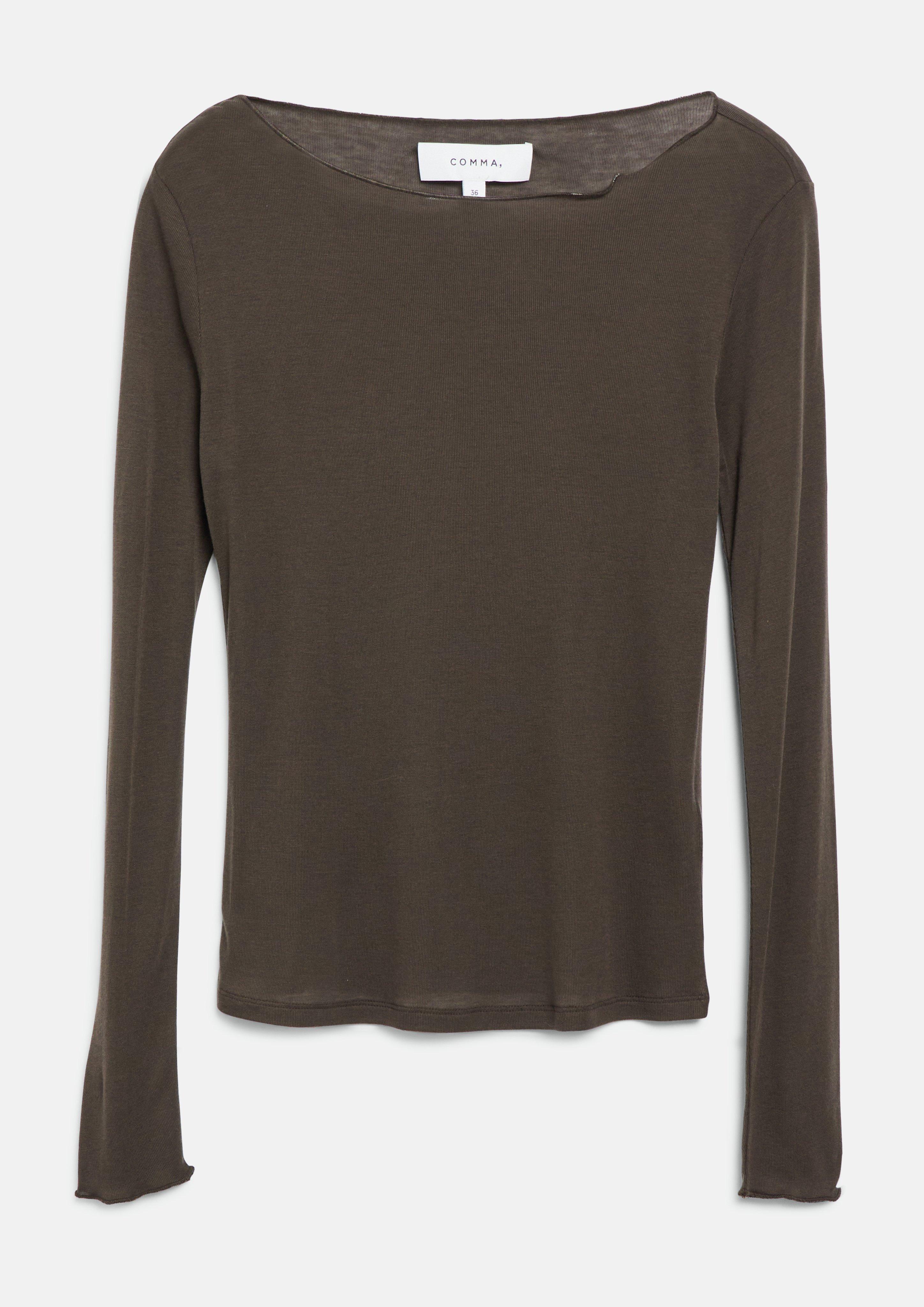 T-Shirt in braun von COMMA
