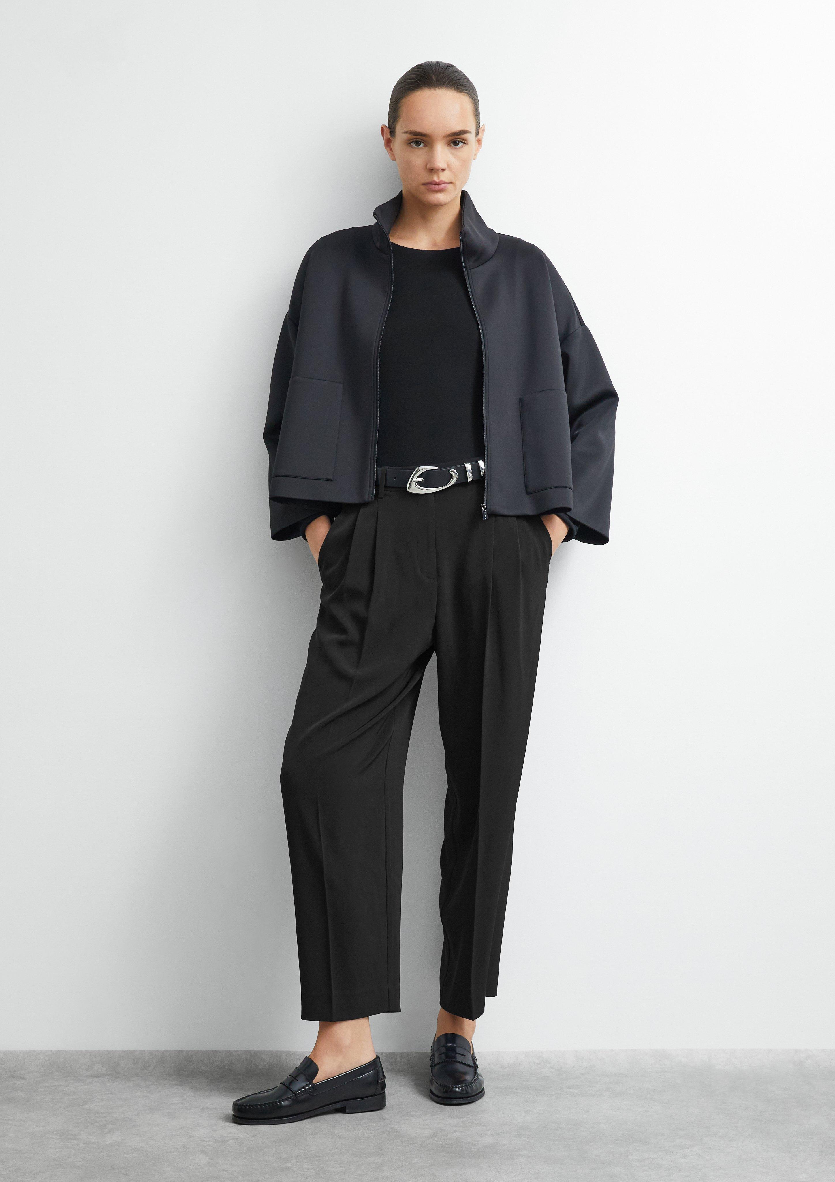 Lightweight long-sleeve shirt with wool blend in black by COMMA