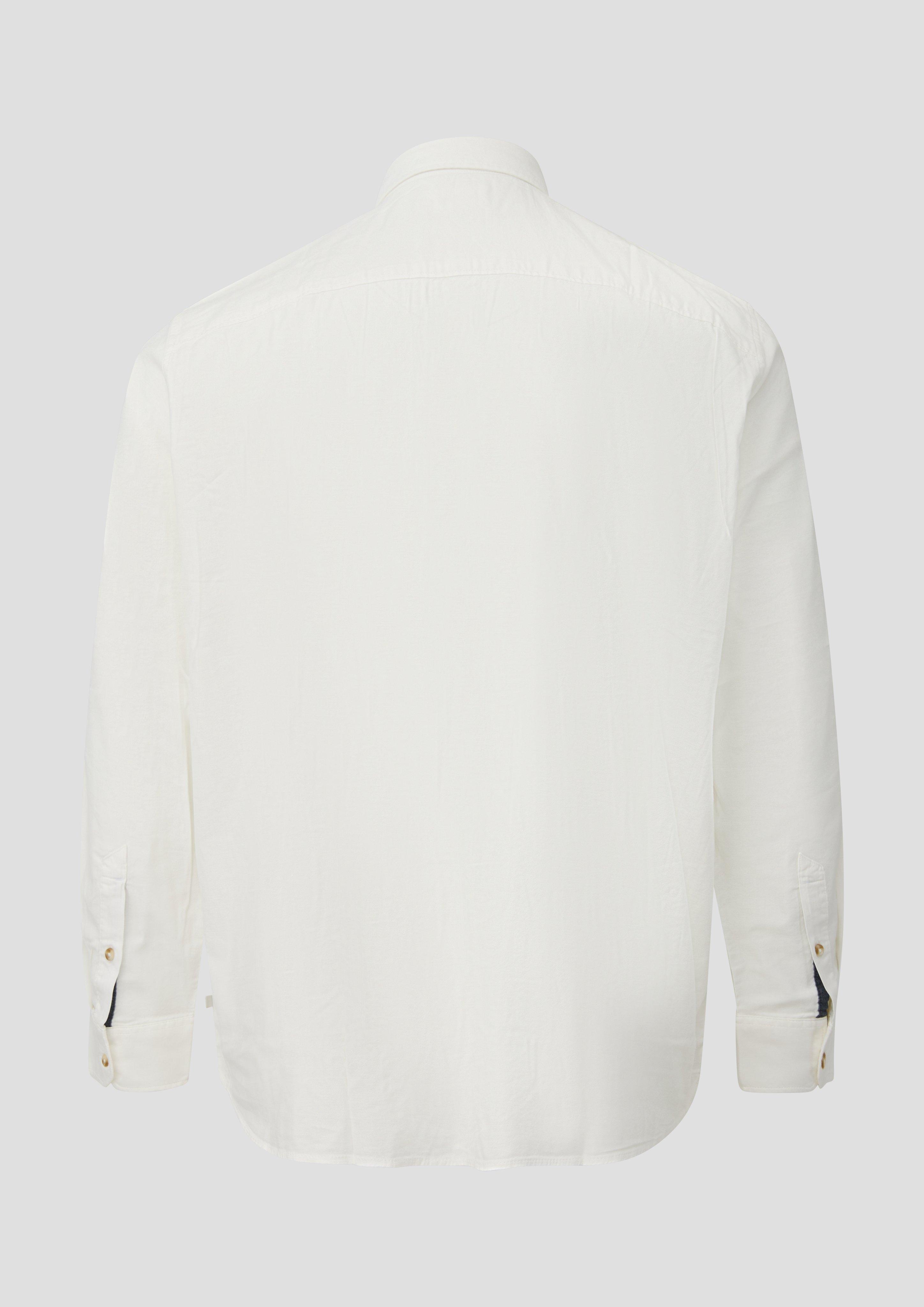 Men Regular Fit: Soft-touch shirt with a button-down collar in cream by s.Oliver Men Big Sizes