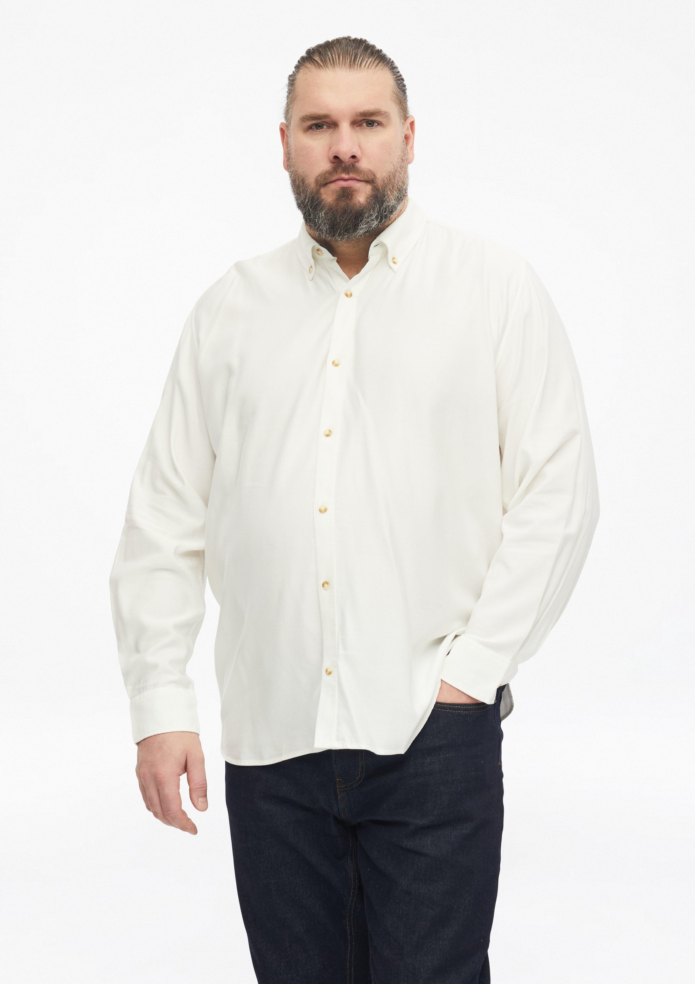 Coupe classique : chemise au toucher doux avec col boutonné en crème de s.Oliver Men Big Sizes