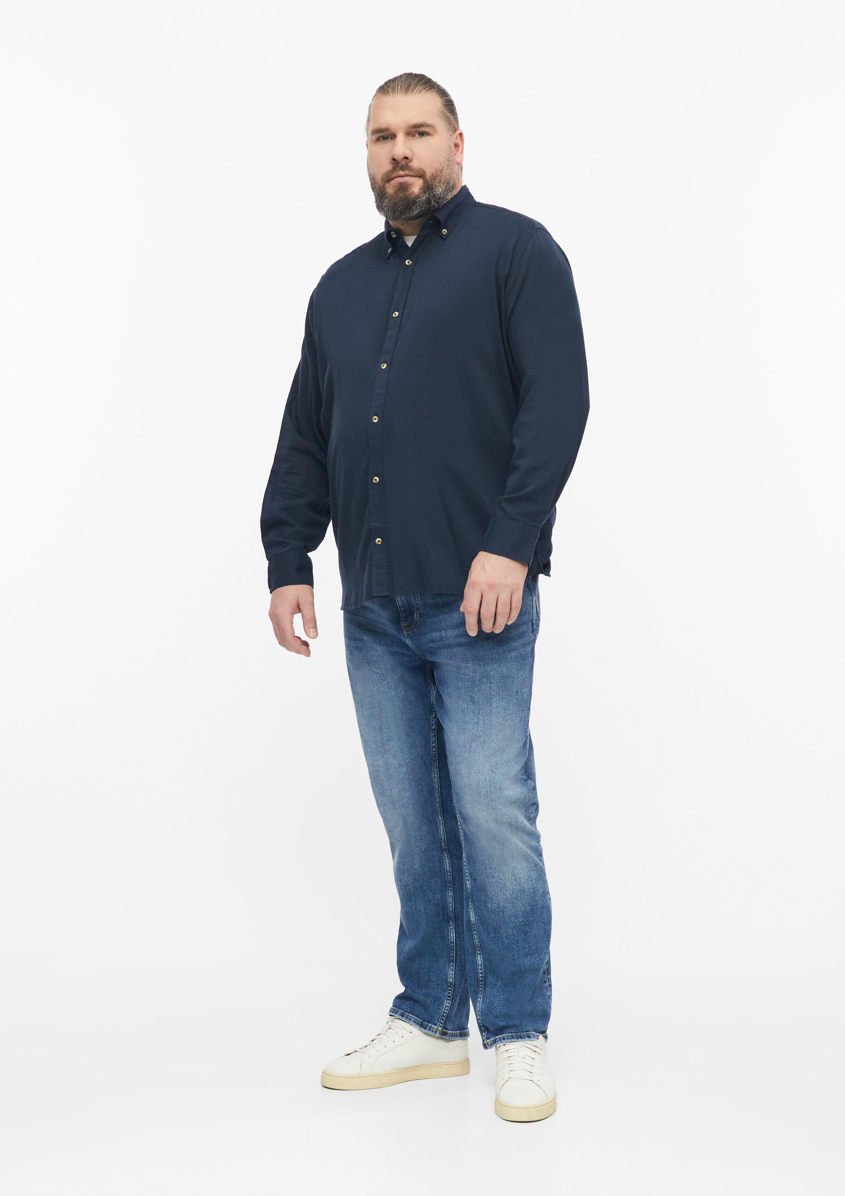 Páni Regular Fit: košeľa mäkká na dotyk s golierom na gombíky vo farbe modrá od s.Oliver Men Big Sizes