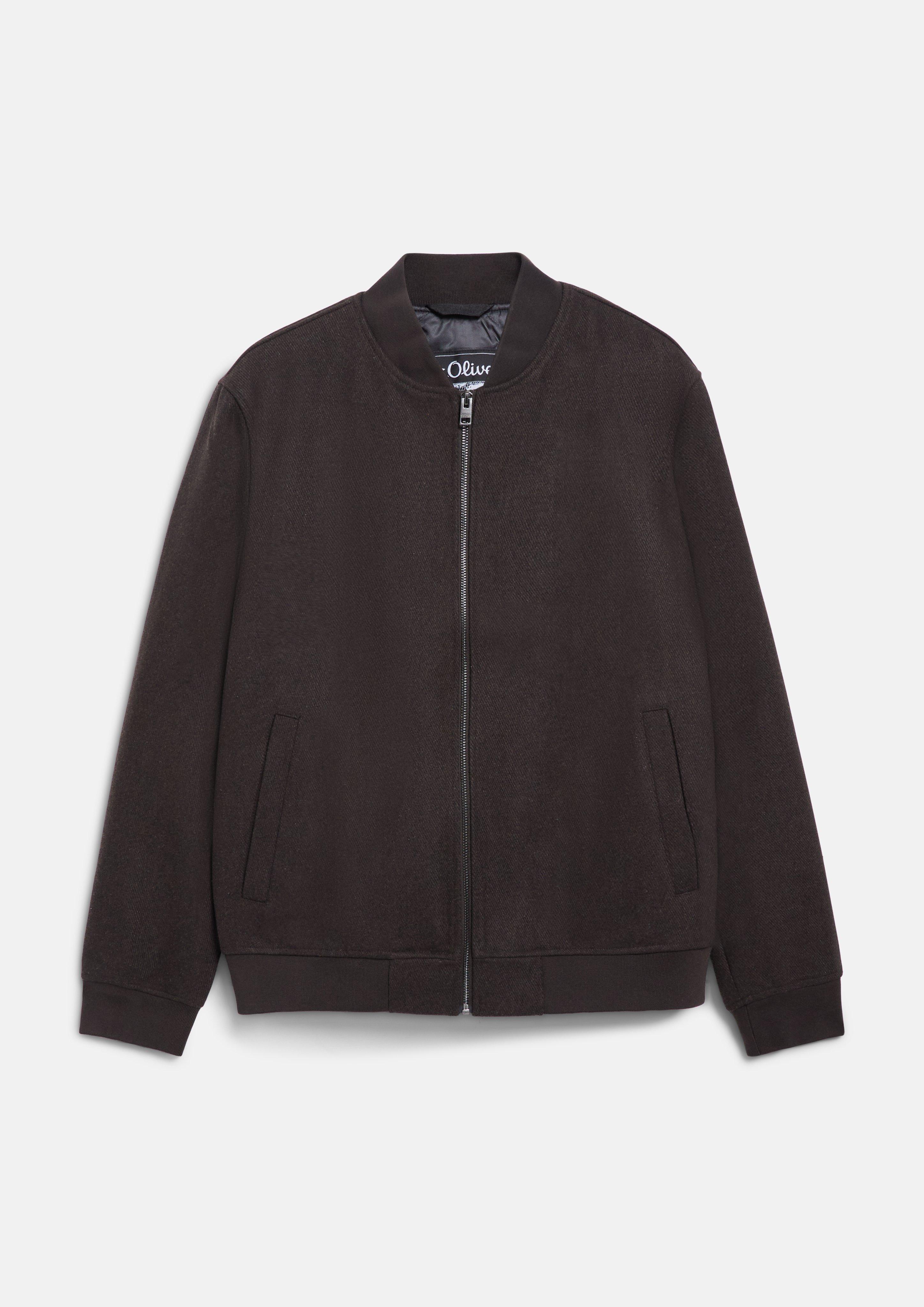 Hochwertige Blousonjacke aus Wollmix in Farbe dunkelbraun von s.Oliver