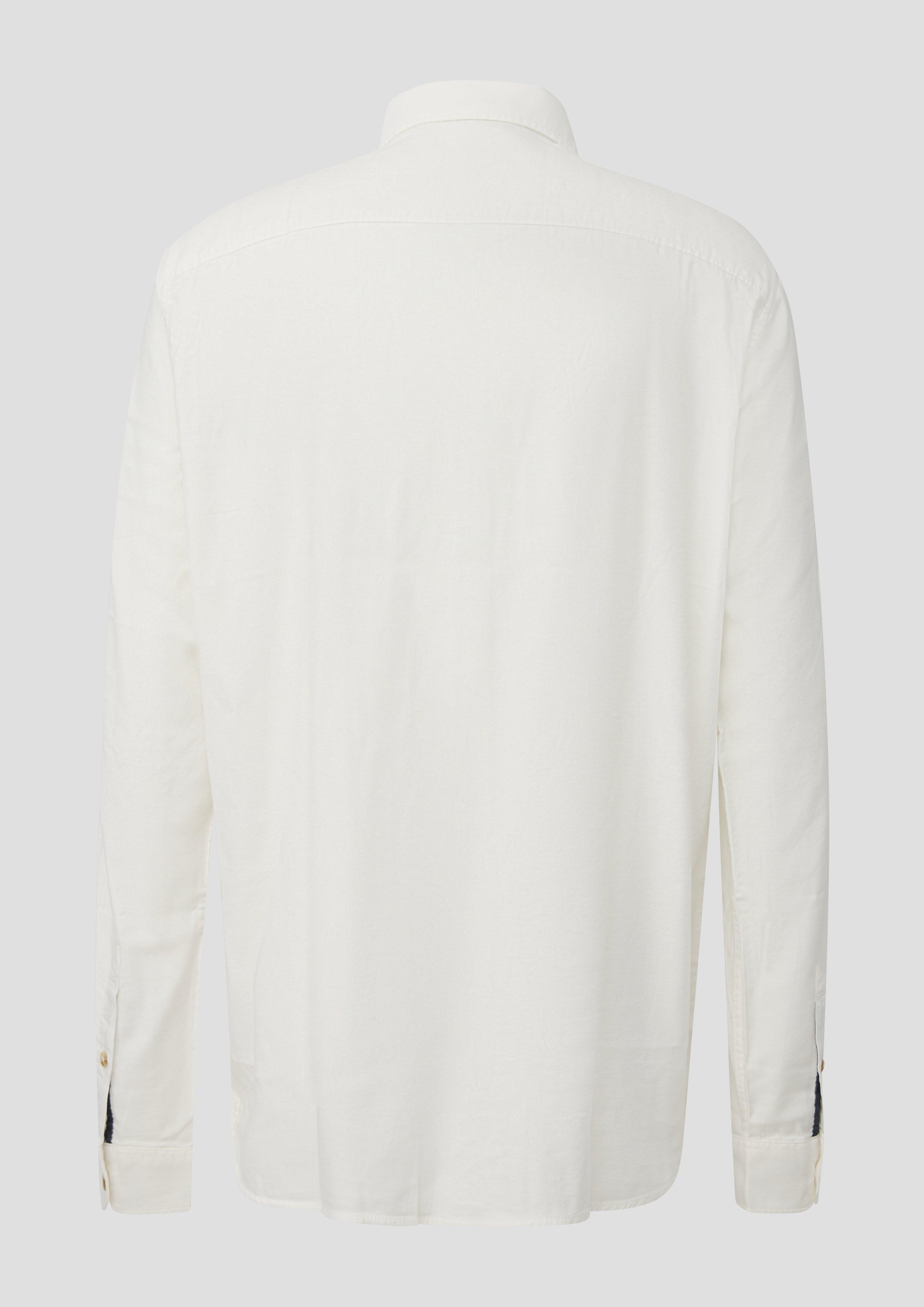 Men Regular Fit: Soft-touch shirt with a button-down collar in cream by s.Oliver Men Tall Sizes