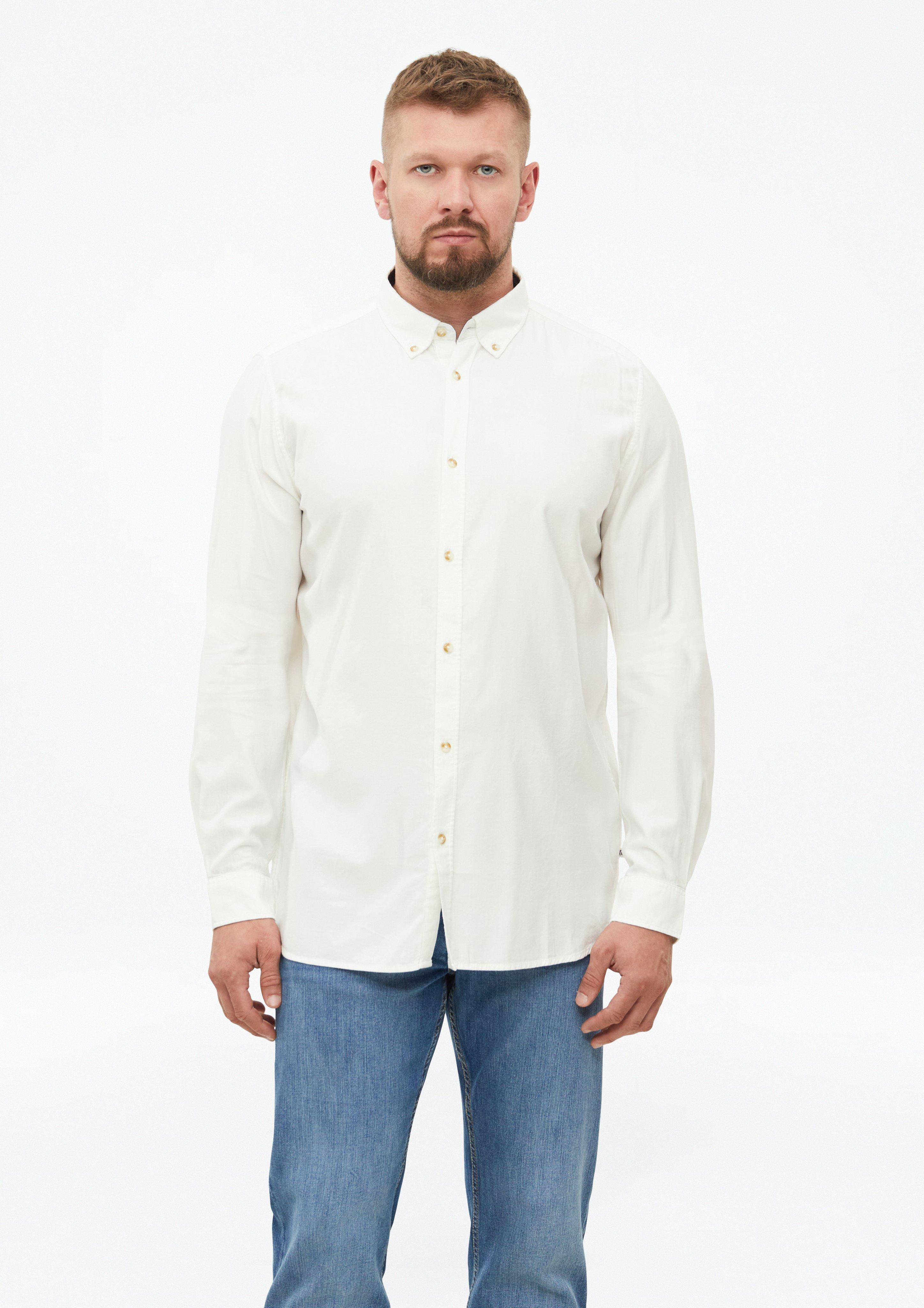 Regular Fit: Miękka w dotyku koszula z przypinanym kołnierzykiem w kolorze kremowy od s.Oliver Men Tall Sizes