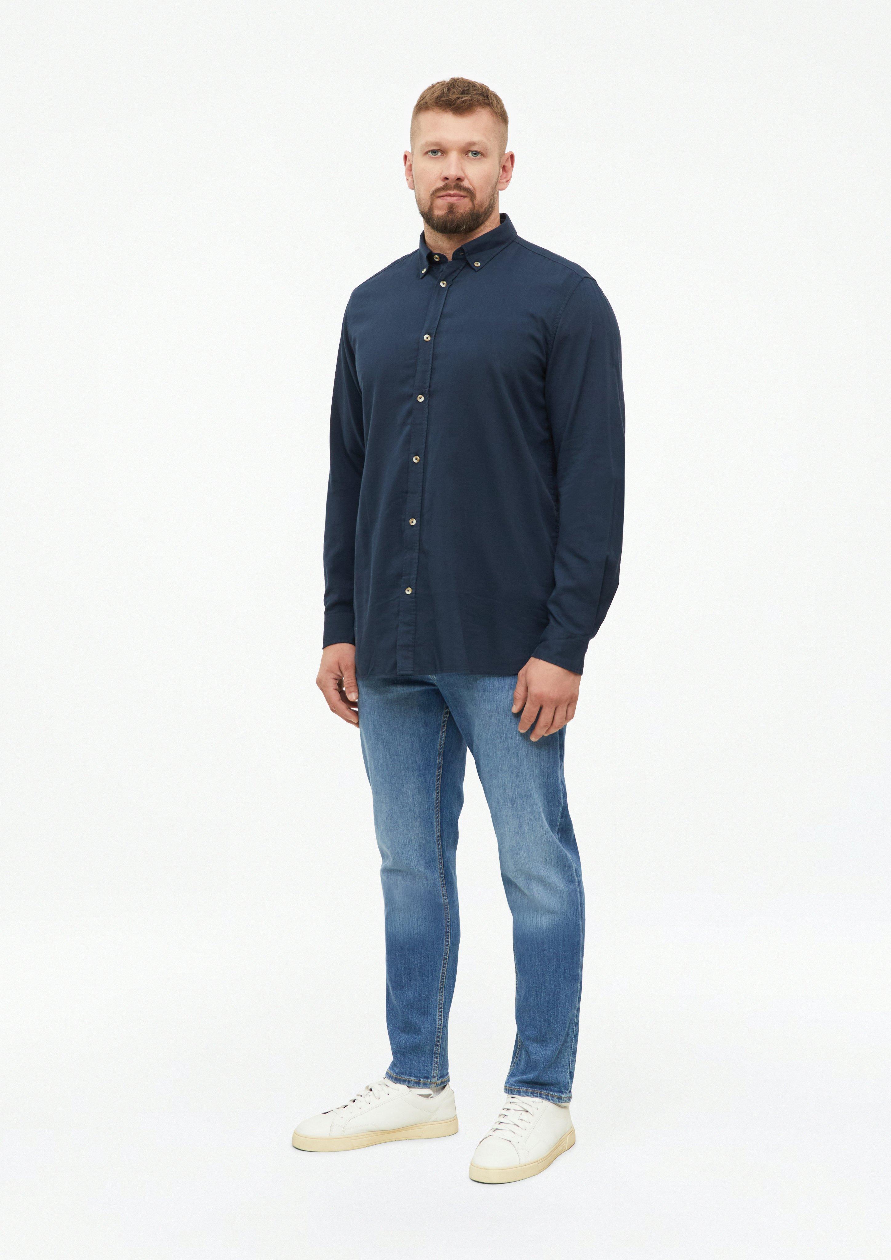 Hommes Coupe classique : chemise au toucher doux avec col boutonné en bleu de s.Oliver Men Tall Sizes